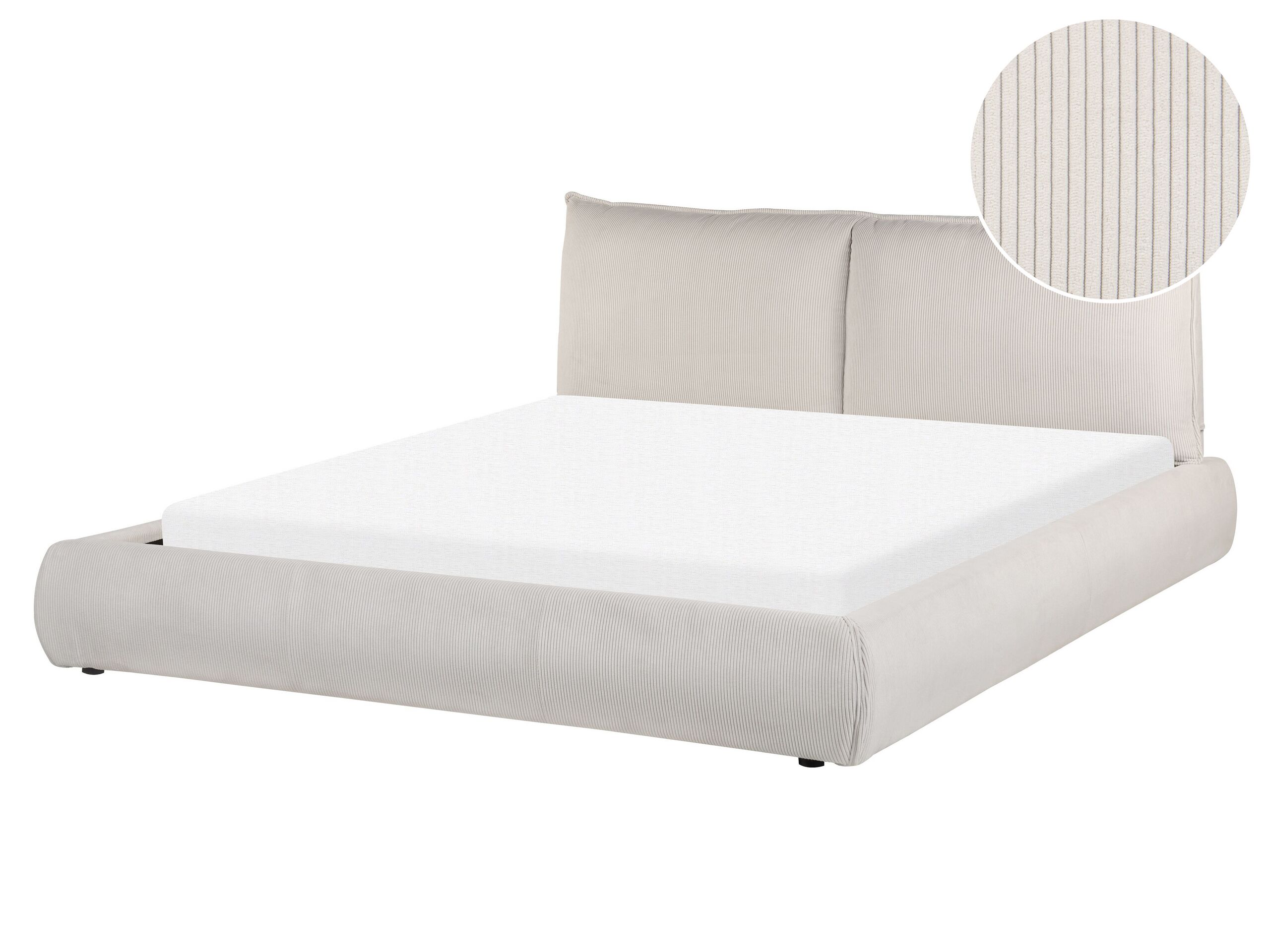 Corduroy EU King Size Waterbed Beige VINAY