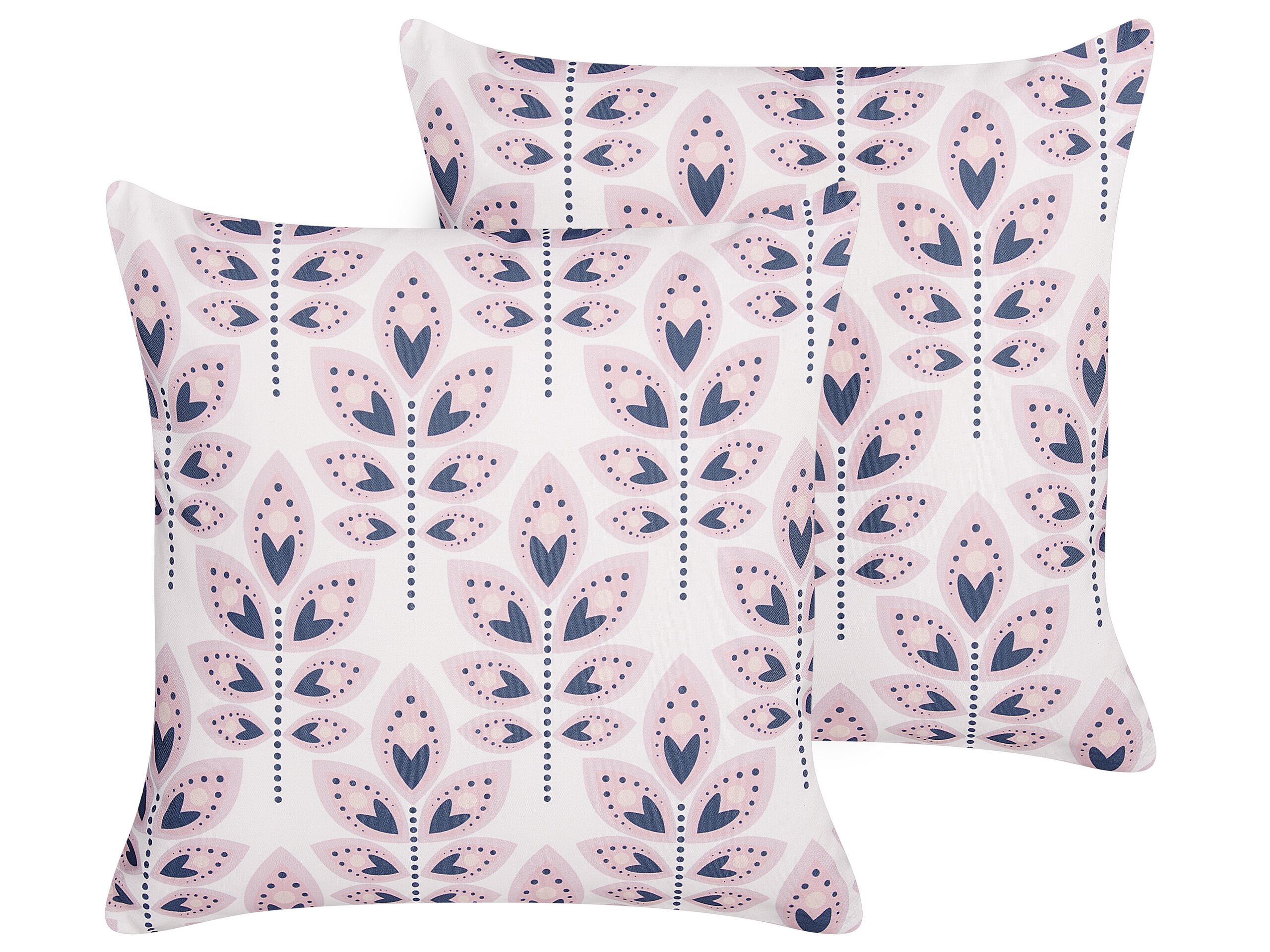 Set of 2 Outdoor Cushions Leaf Motif 45 x 45 cm Beige TORRETTA