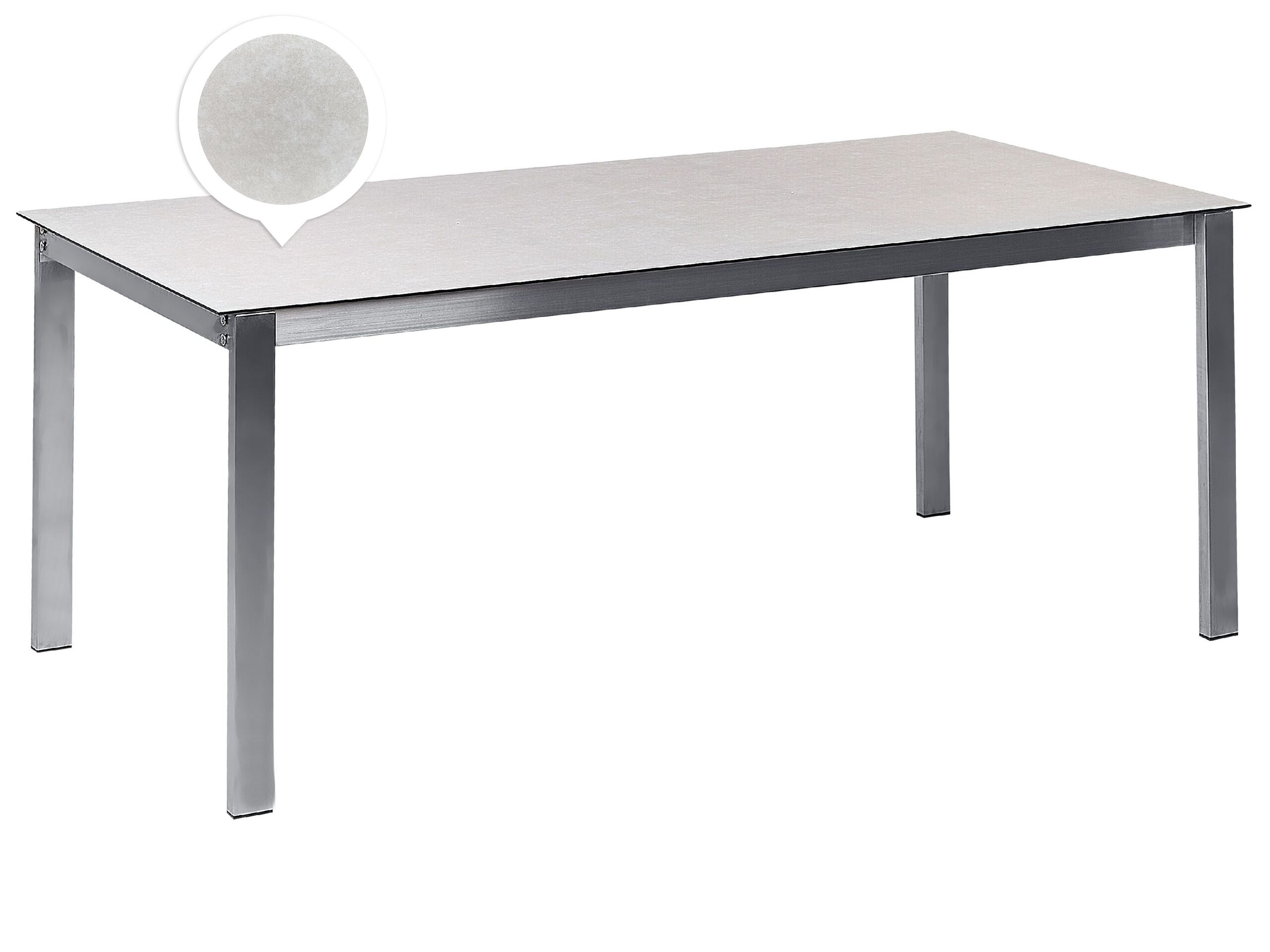 Garden Dining Table Glass Top 180 x 90 cm White COSOLETO