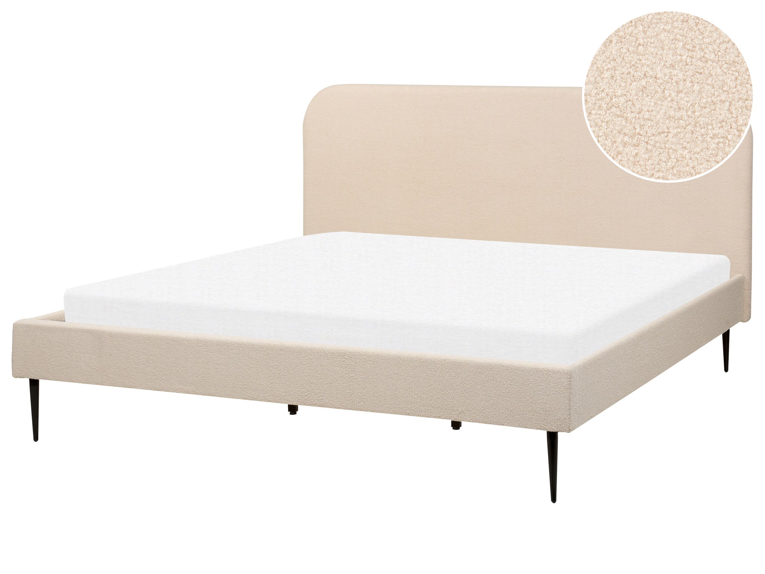Boucle EU Super King Size Bed Beige FLAYAT
