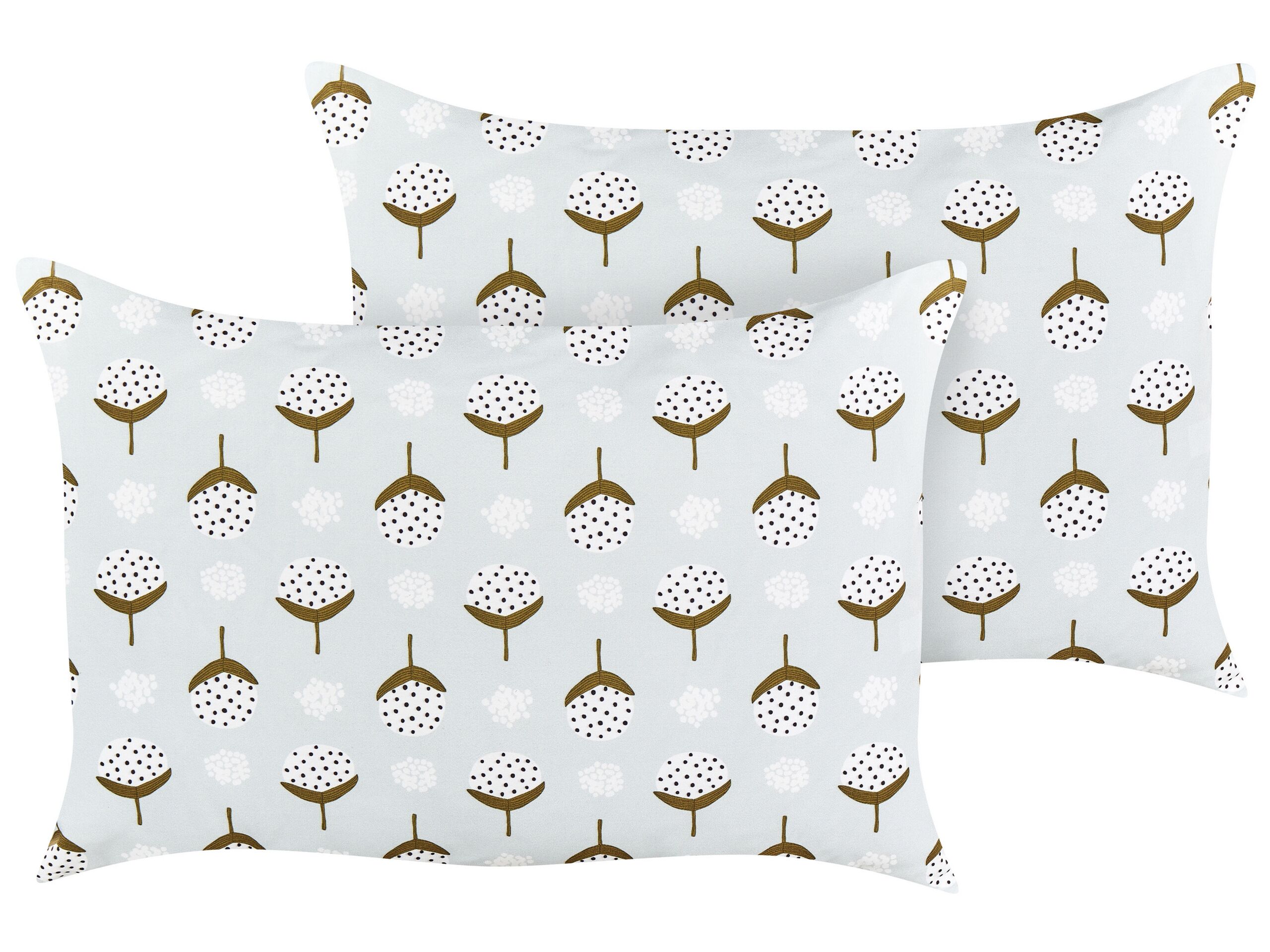 Set of 2 Outdoor Cushions Geometric Pattern 40 x 60 cm Light Green CUNEO
