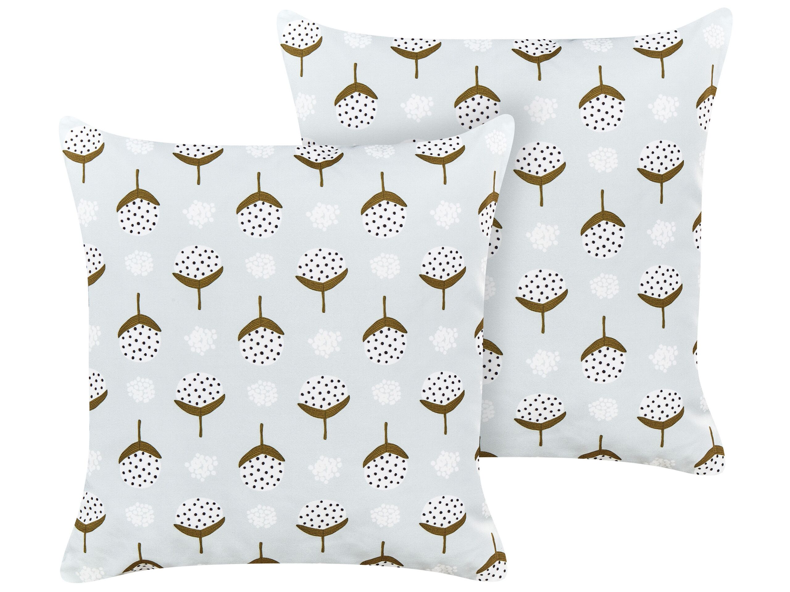Set of 2 Outdoor Cushions Geometric Pattern 45 x 45 cm Light Green CUNEO