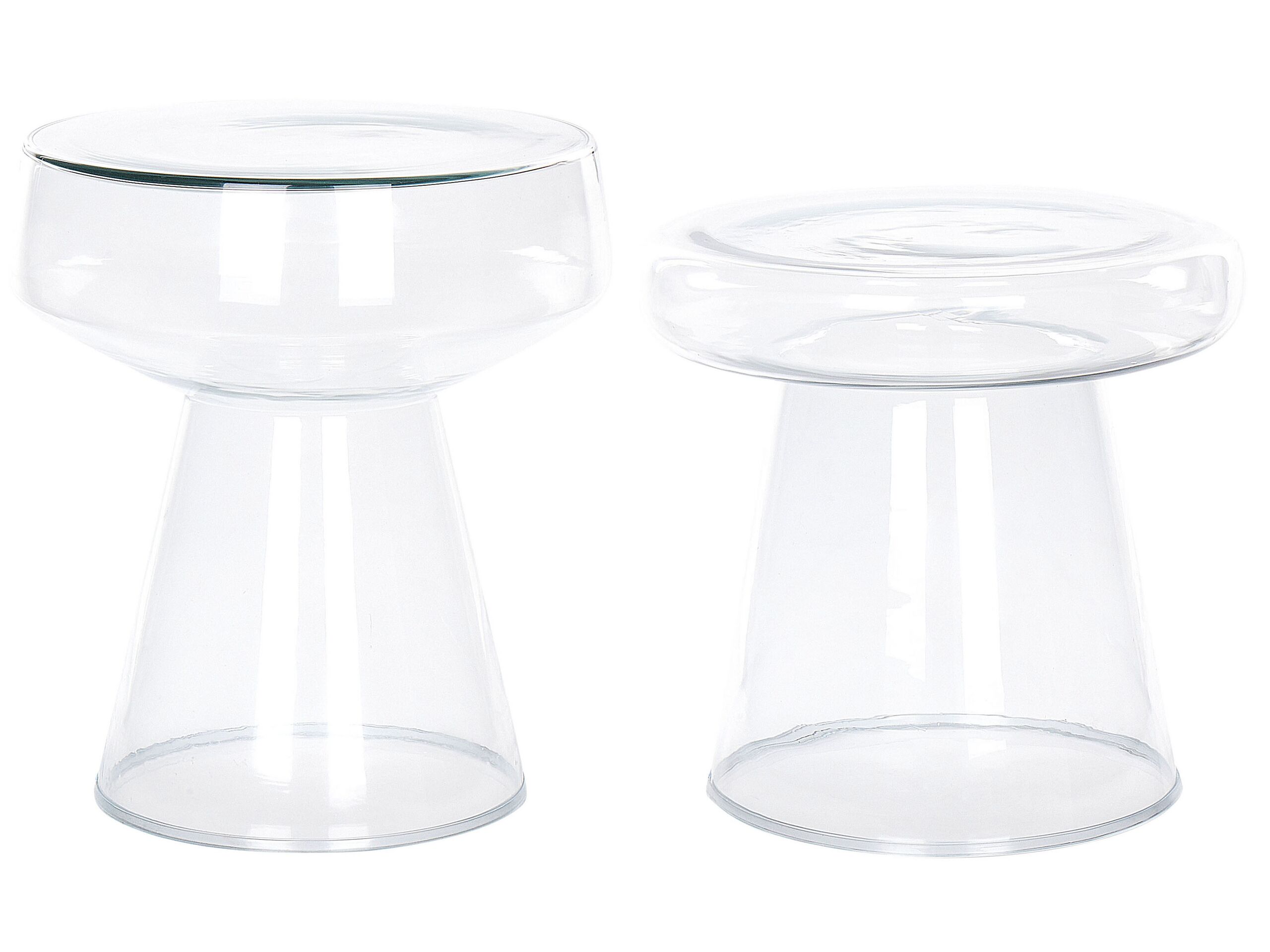 Set of 2 Glass Side Tables Transparent LAGUNA/CALDERA