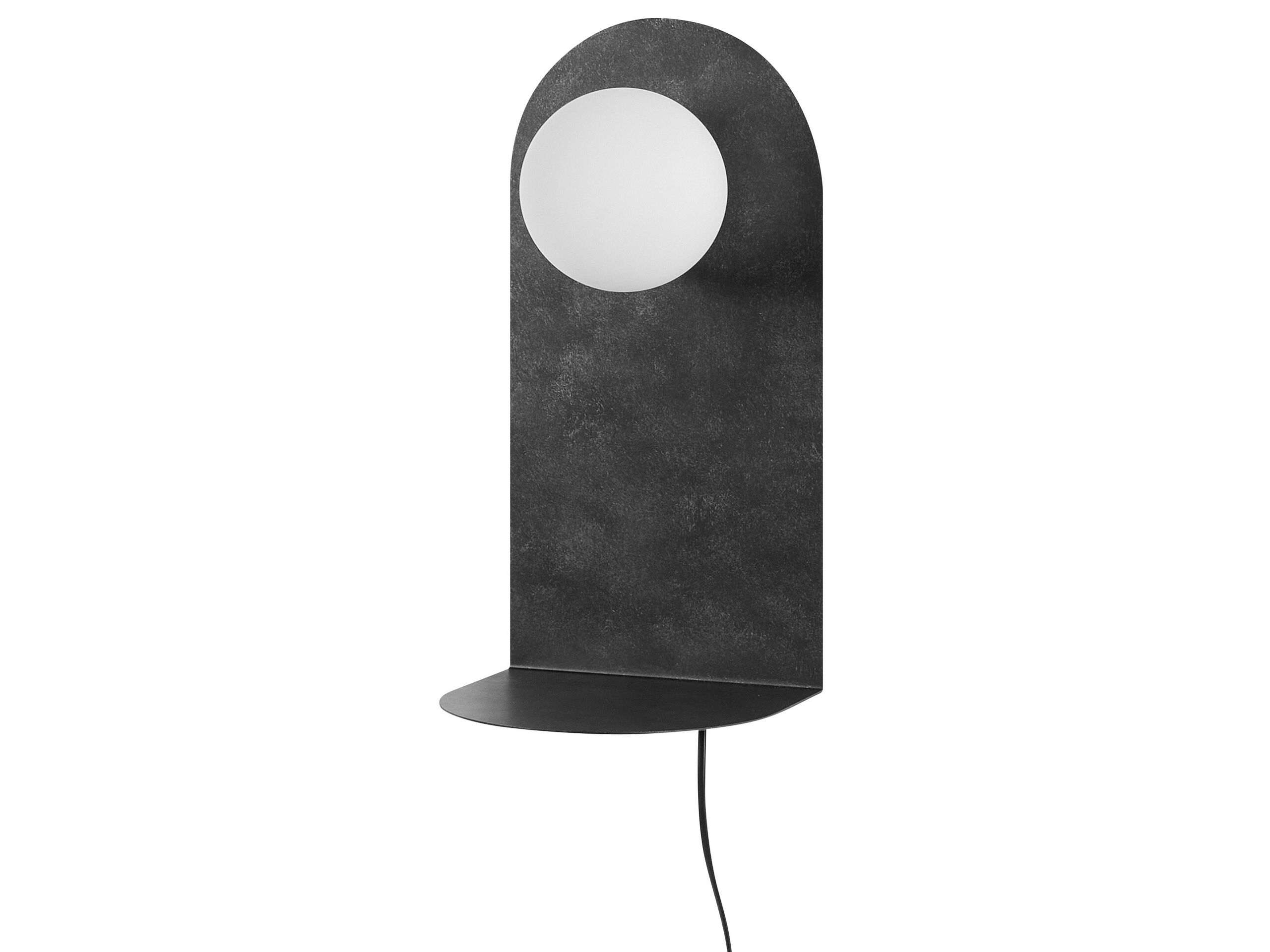 Metal Wall Lamp with Shelf Graphite Grey MAPI
