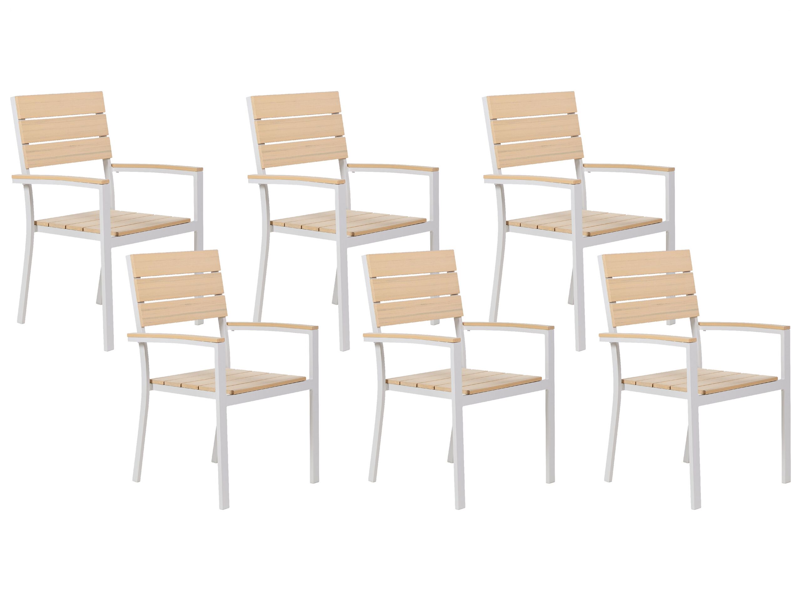 Set of 6 Garden Chairs Beige COMO