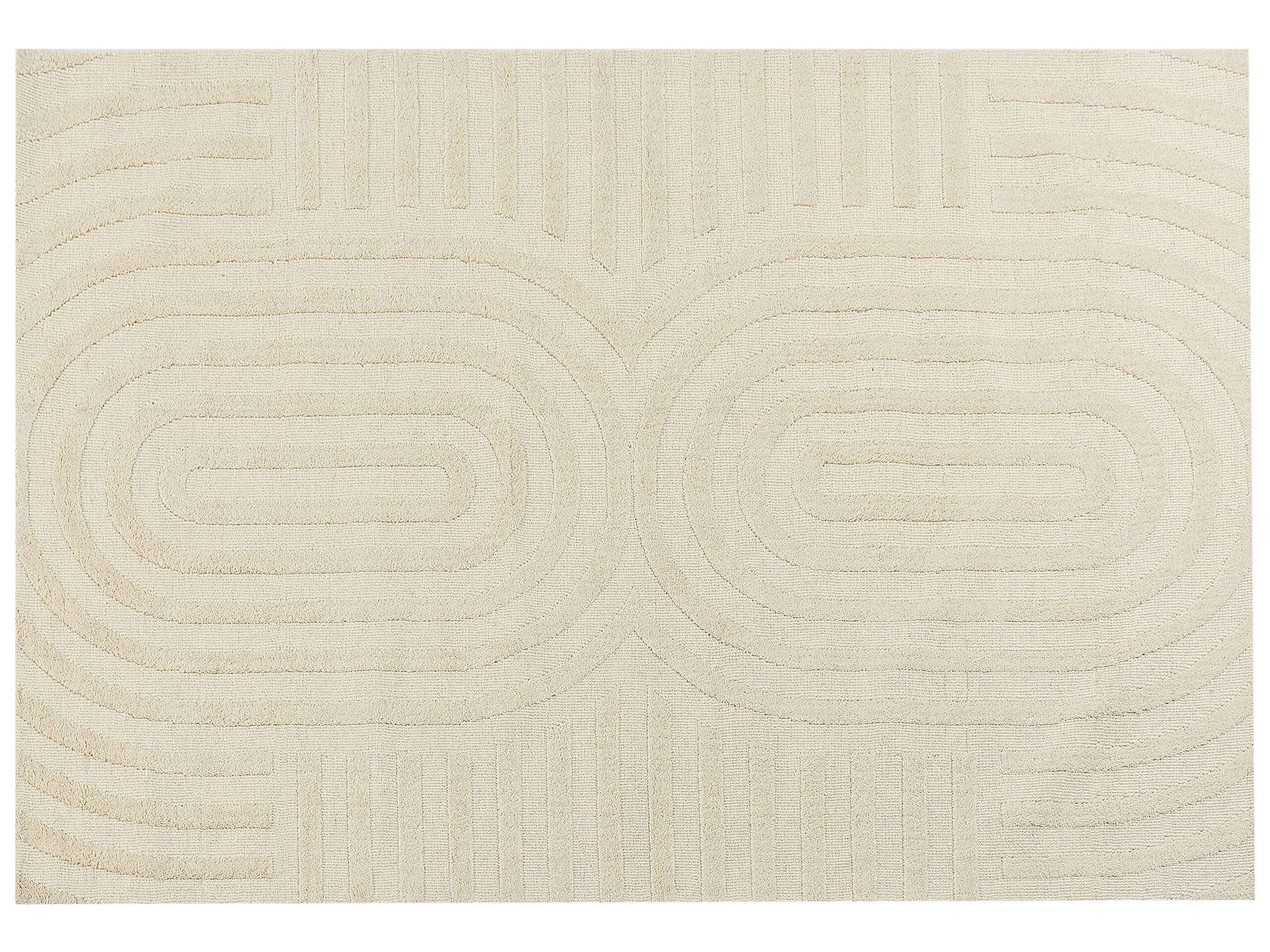 Wool Area Rug 160x230cm Beige