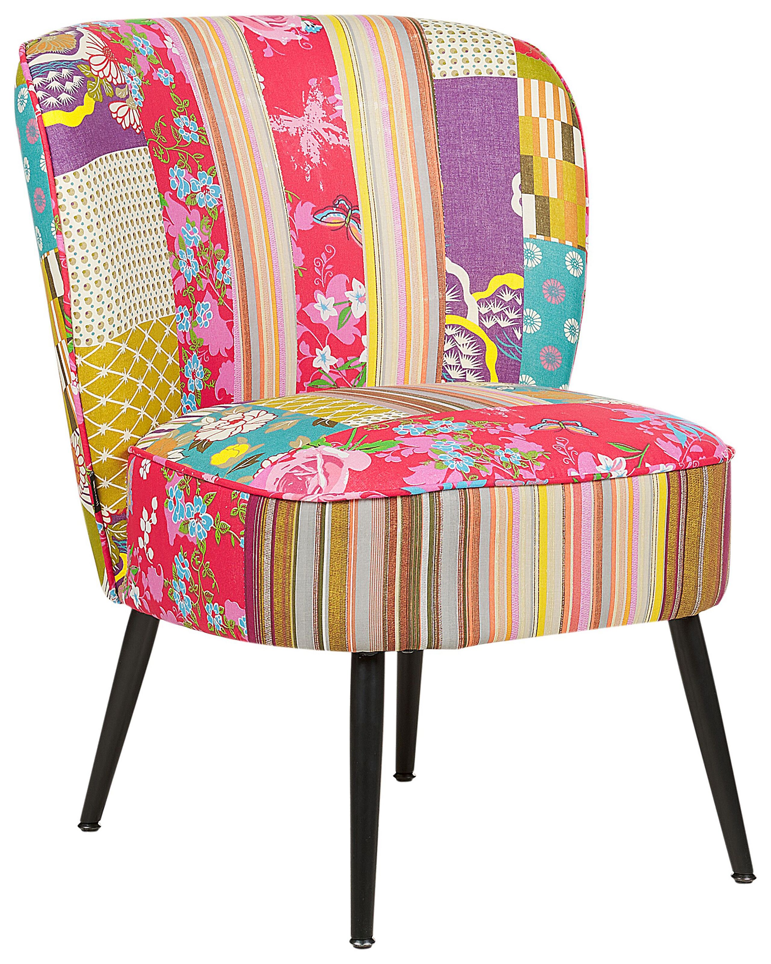 Fabric Armchair Patchwork Multicolour VOSS
