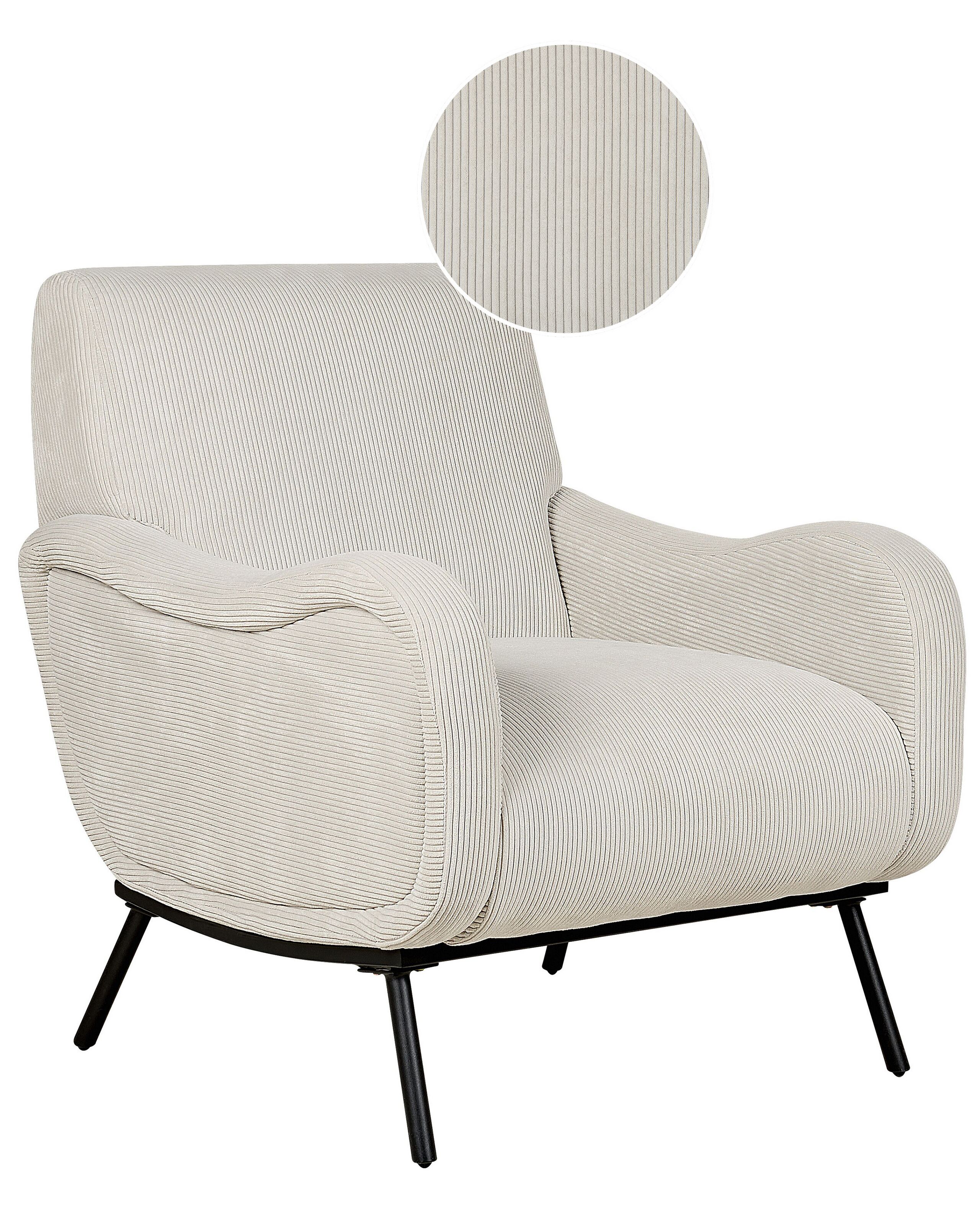 Jumbo Cord Amrchair Light Grey ALMIND