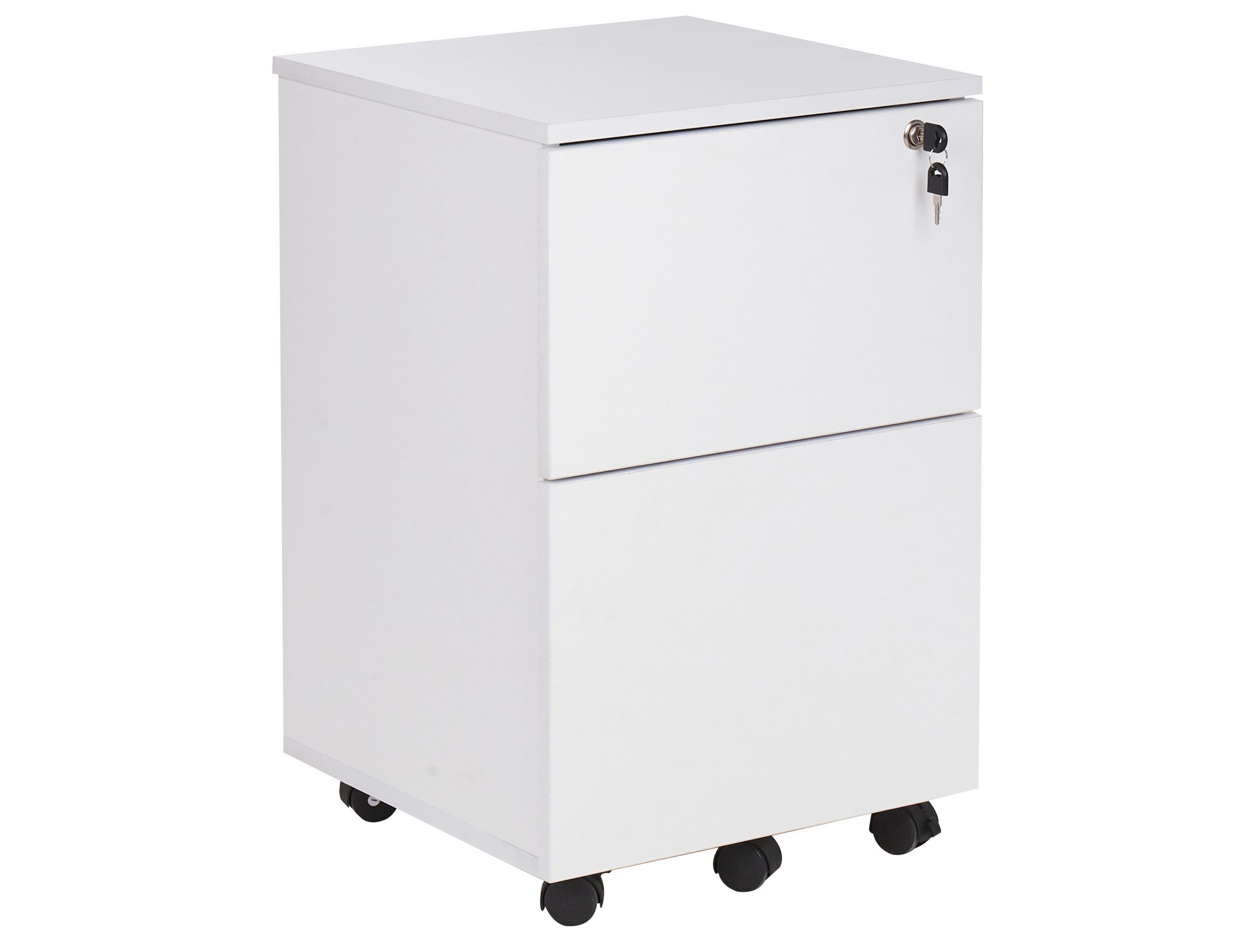2 Drawer Storage Cabinet White JOHNSON