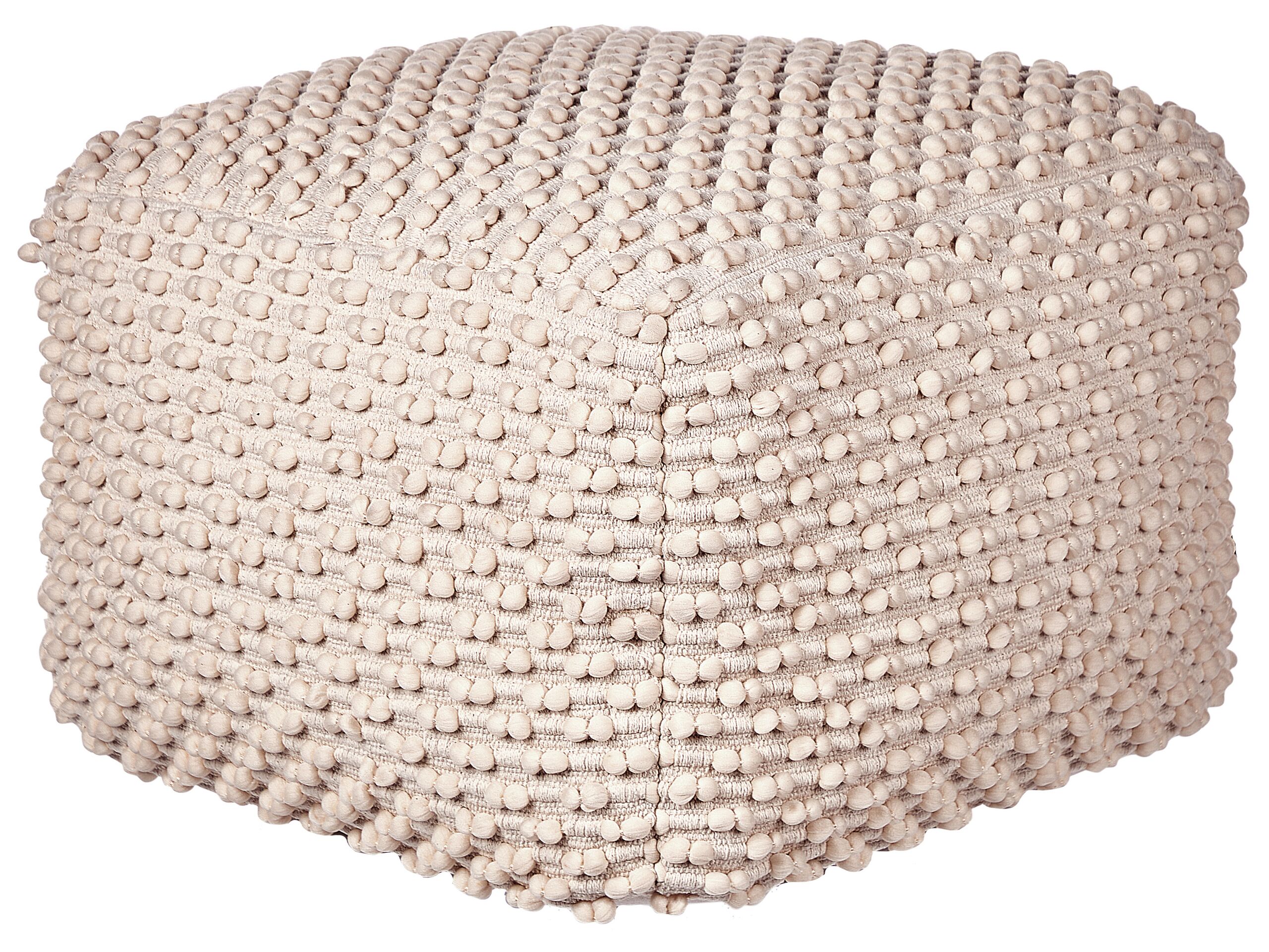 Cotton Pouffe Taupe KINGRI