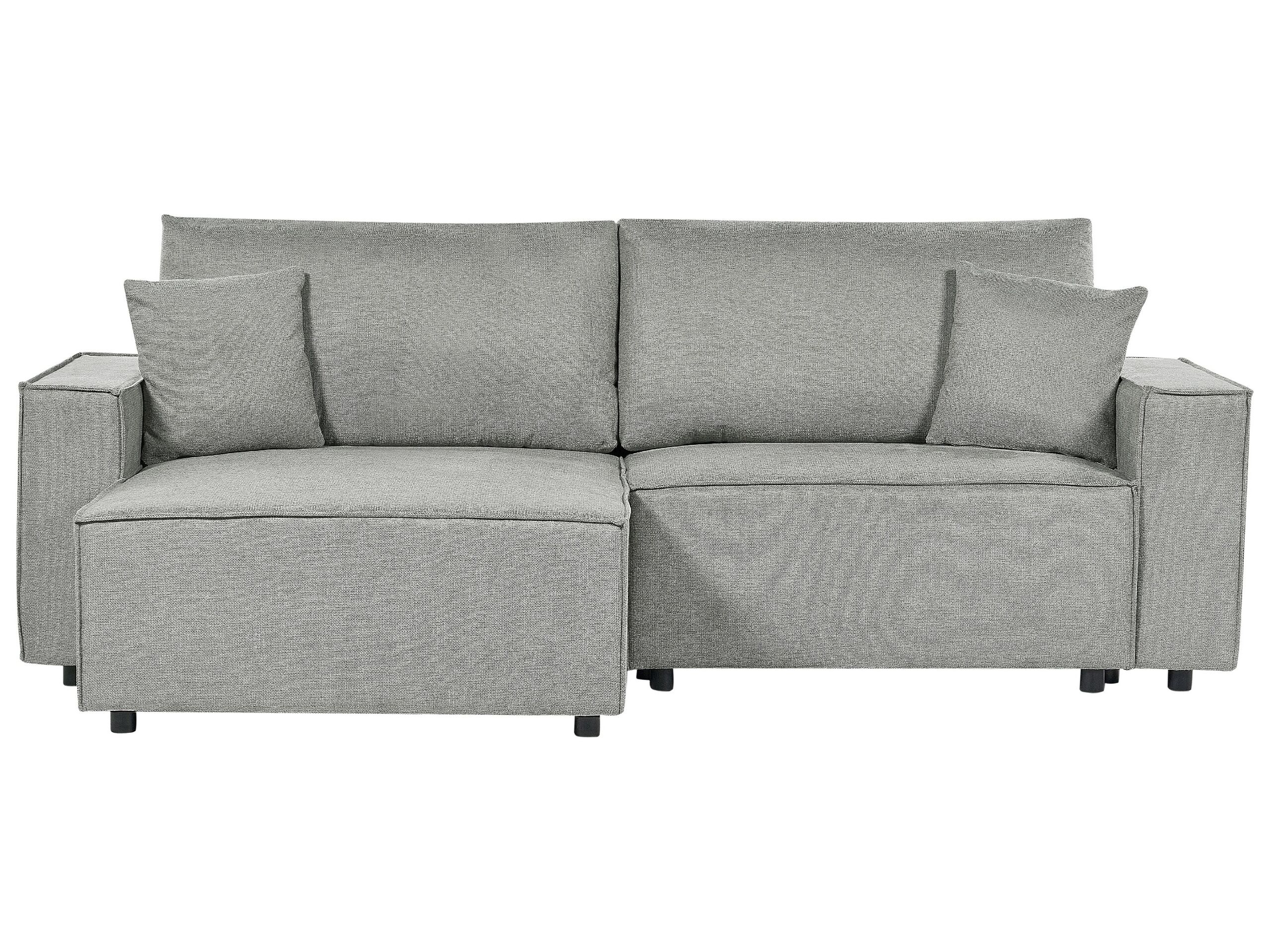 Right Hand Fabric Corner Sofa Bed with Storage Grey KARILA
