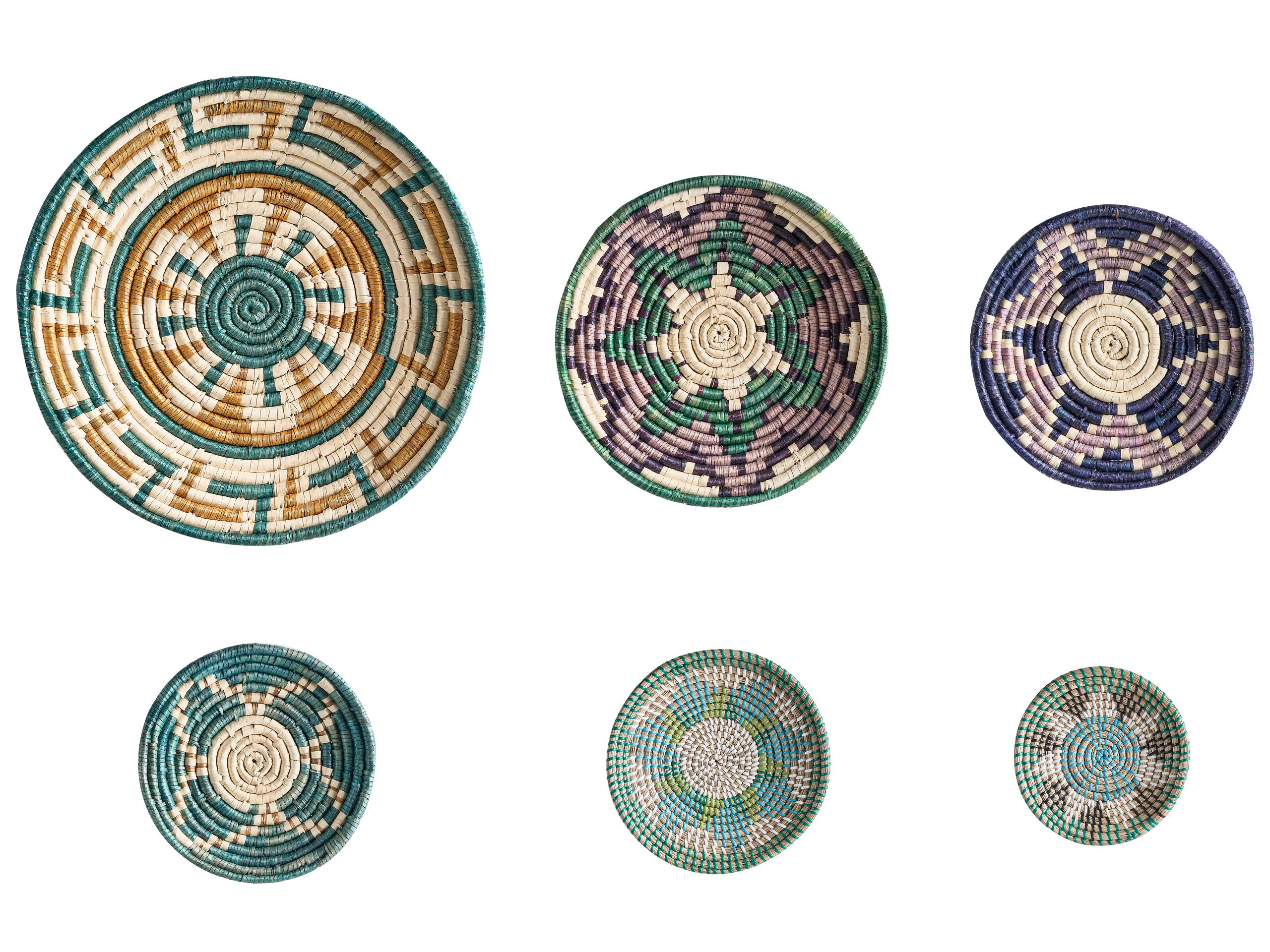 Set of 6 Seagrass Wall Decor Multicolour NAMDINH