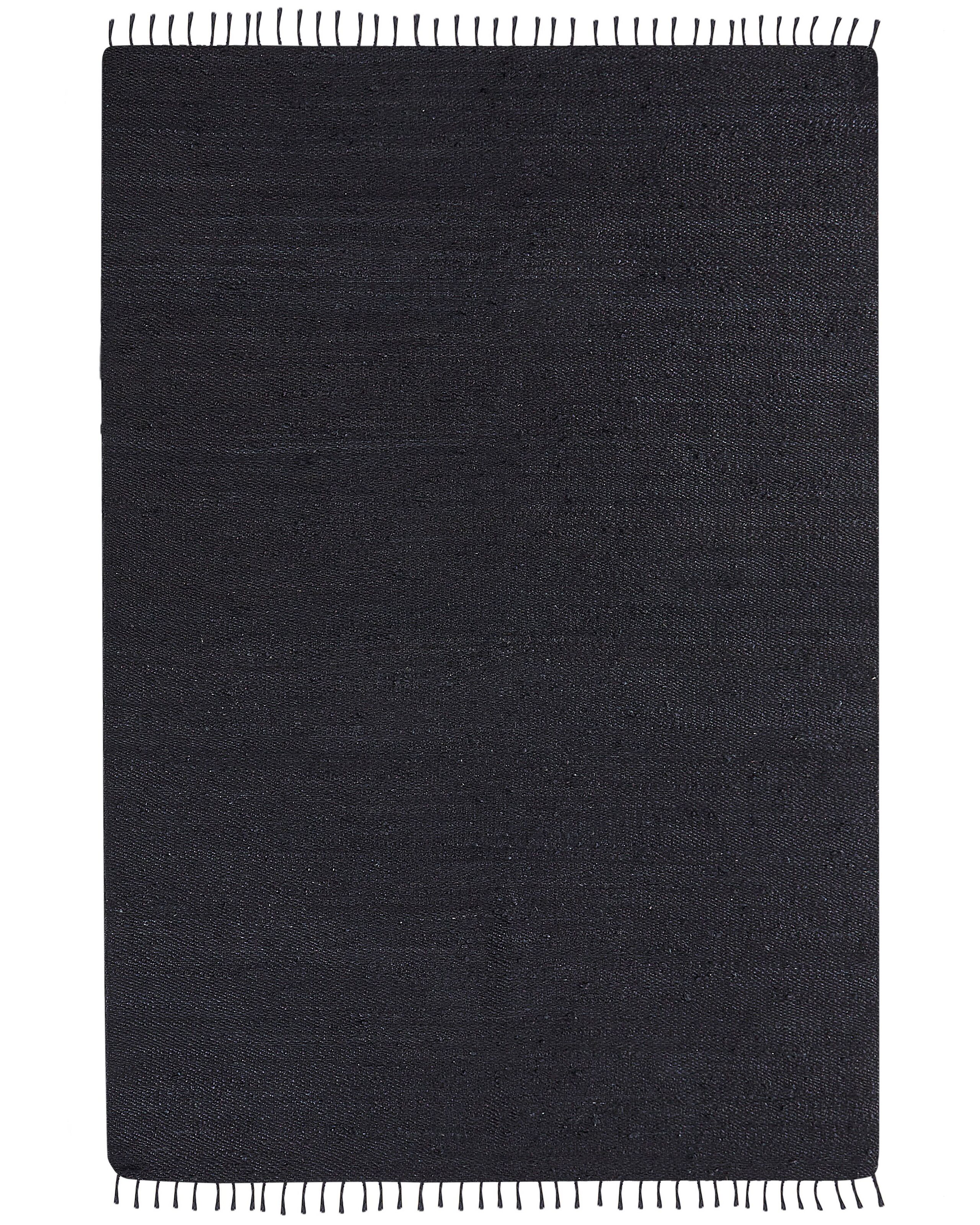 Jute Area Rug 160x230cm Black