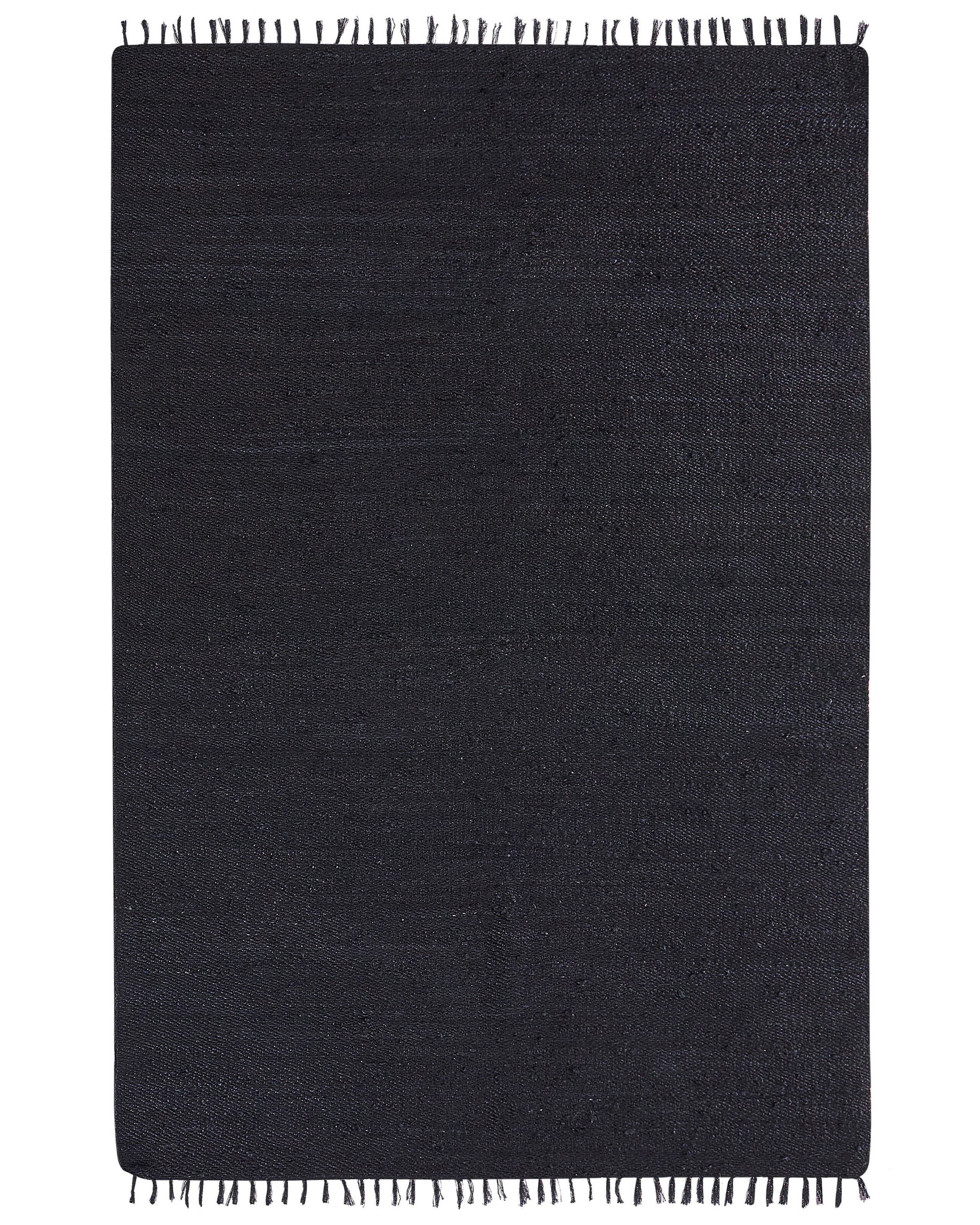 Jute Area Rug 200x300cm Black