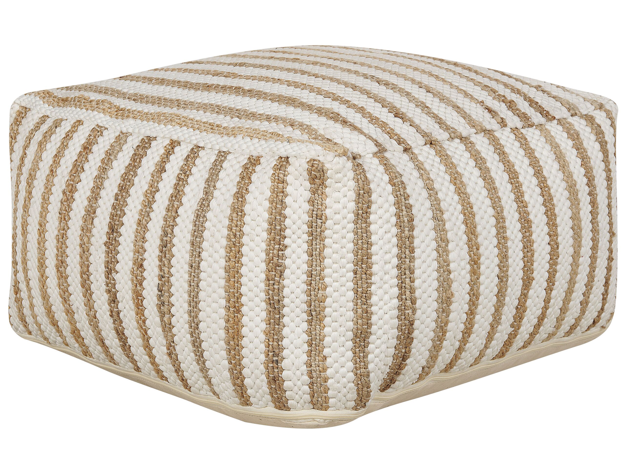 Pouffe Beige and White ALMATTI