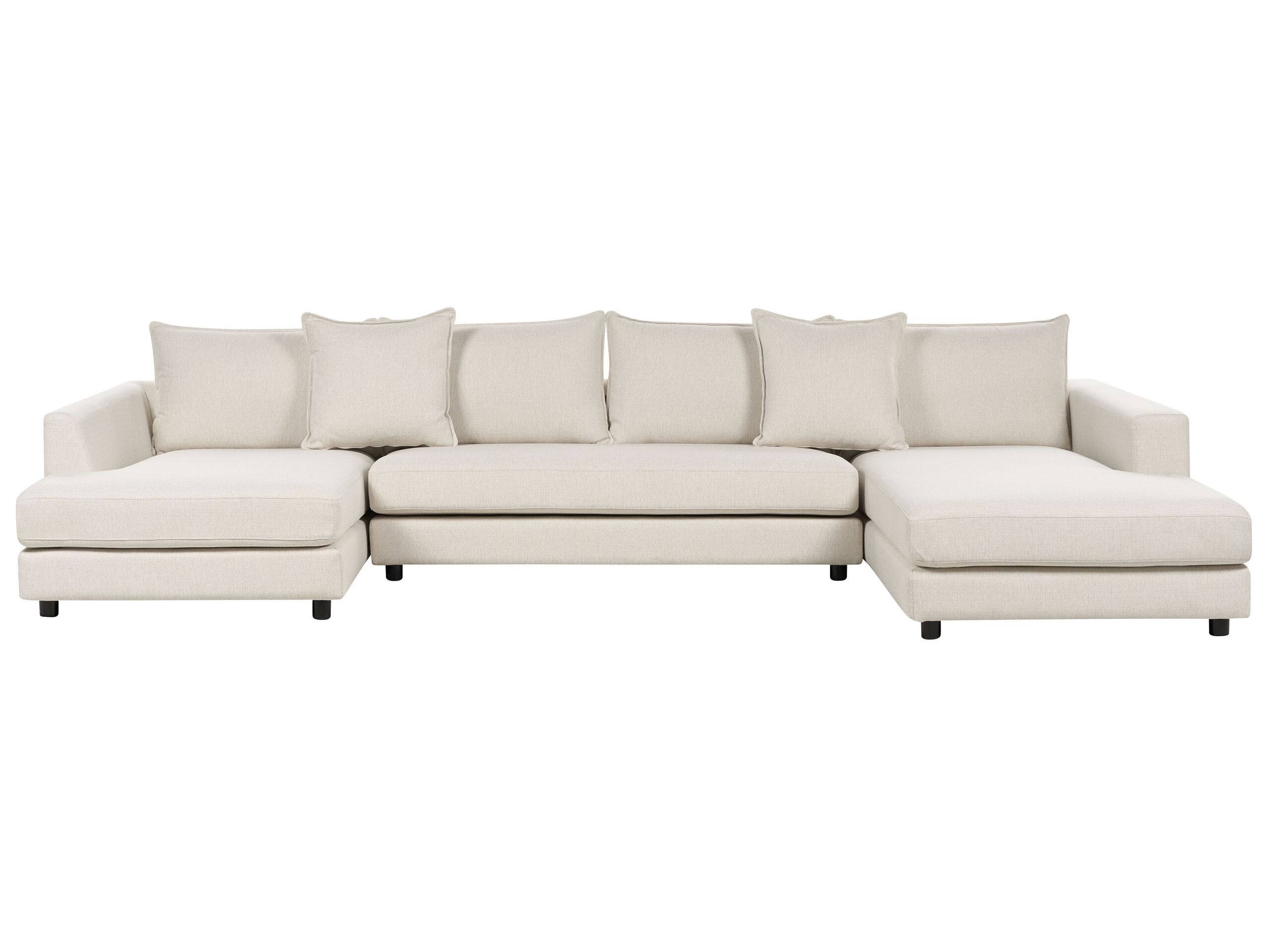 5 Seater Fabric Sofa Light Beige LILVIKEN