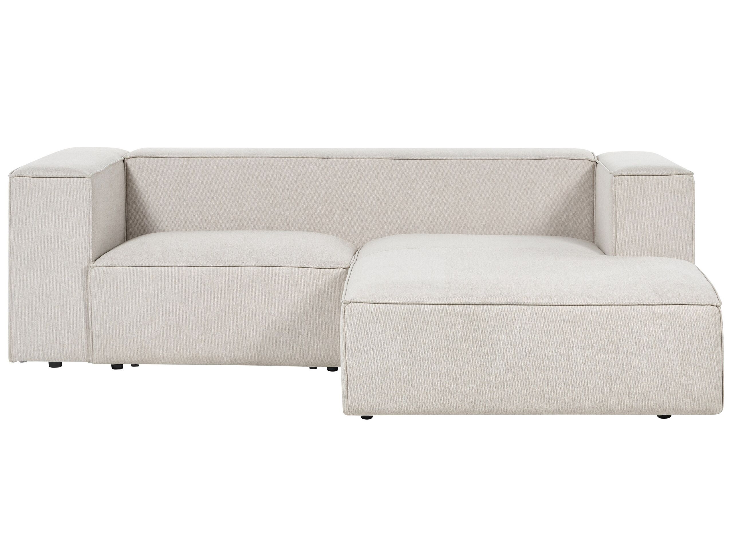 Left Hand 2 Seater Corner Sofa Beige VERNON