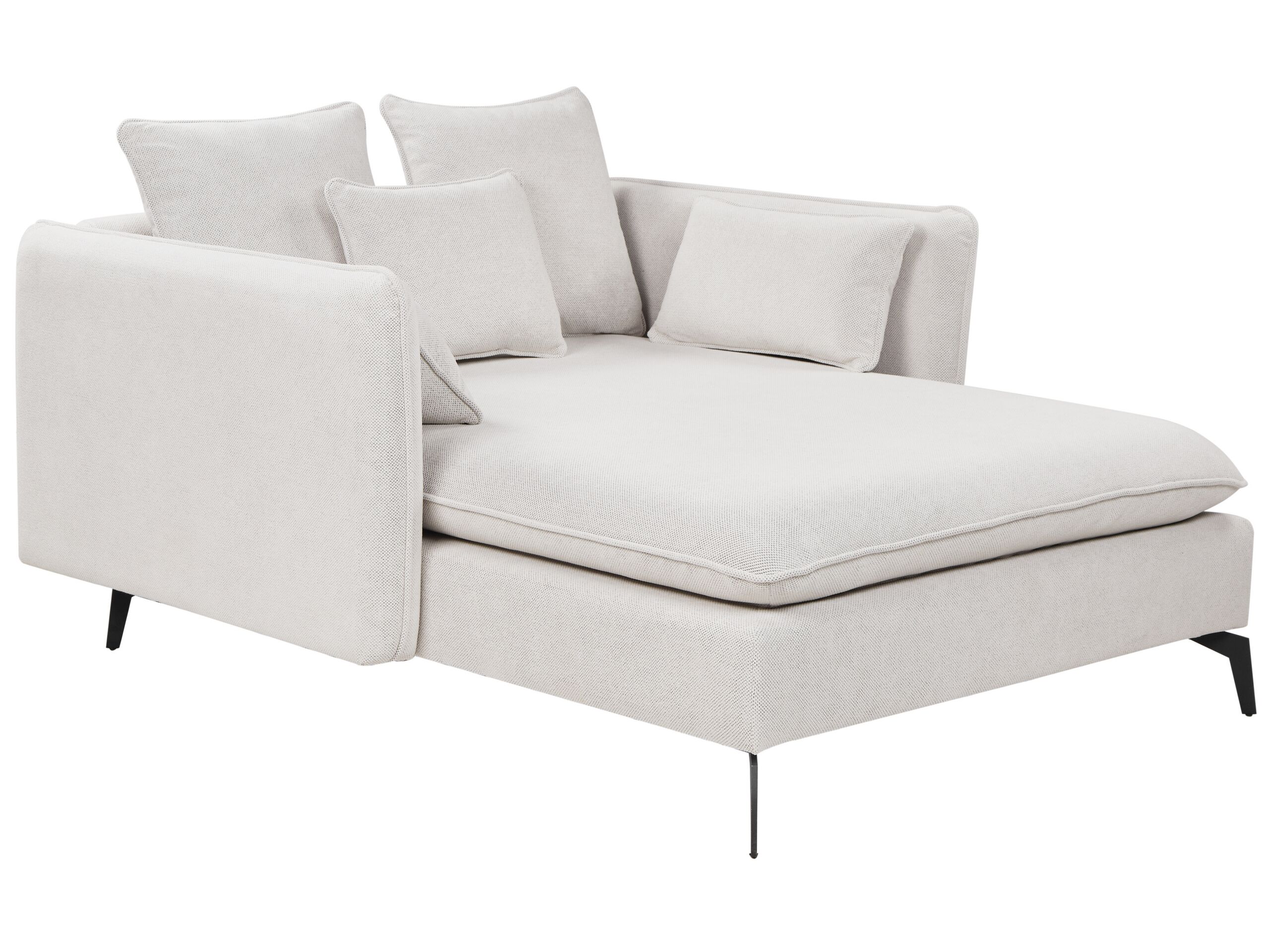 Fabric Chaise Lounge Light Beige CHARMES