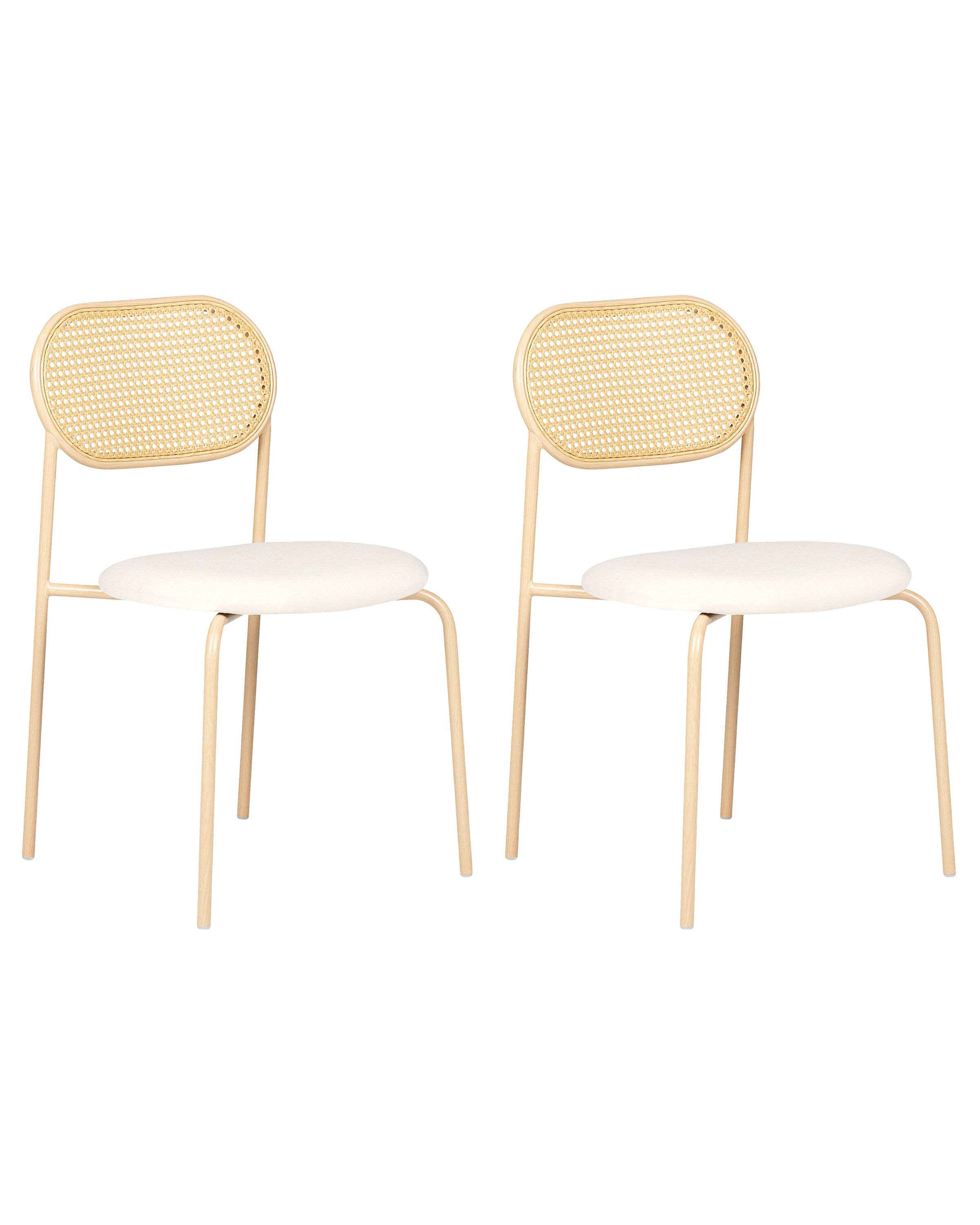 Set of 2 Metal Dining Chairs Light Wood ADAVER
