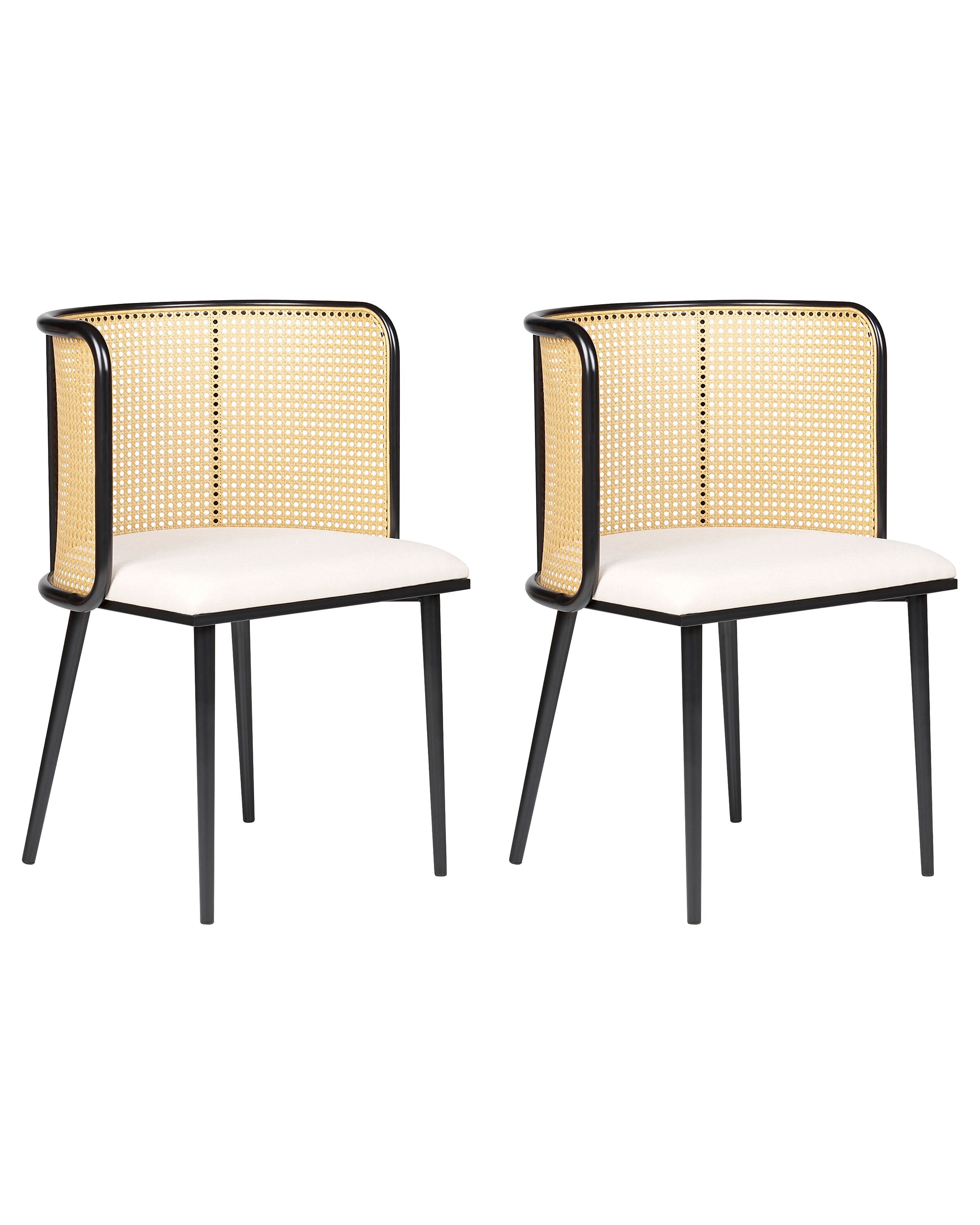 Set of 2 Metal Dining Chairs Black KOBUK