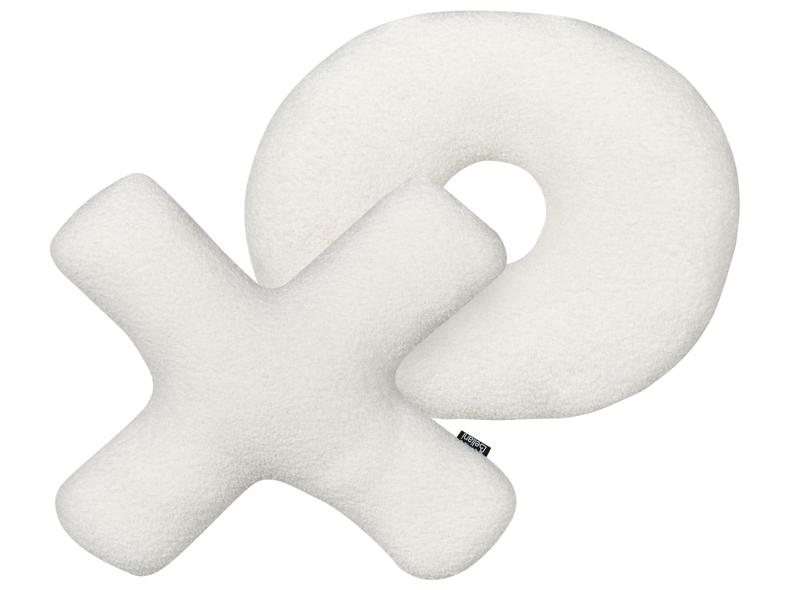 Set of 2 Teddy Letter Cushions White