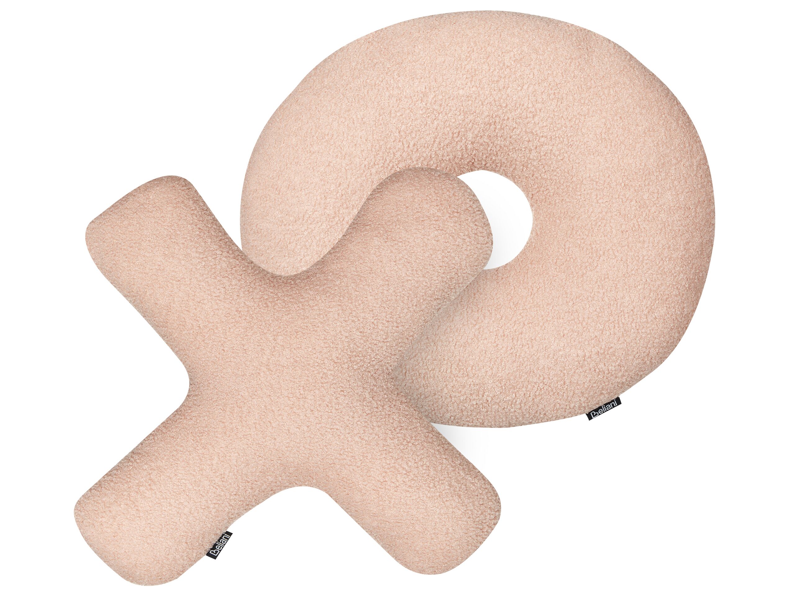 Set of 2 Teddy Letter Cushions Pink