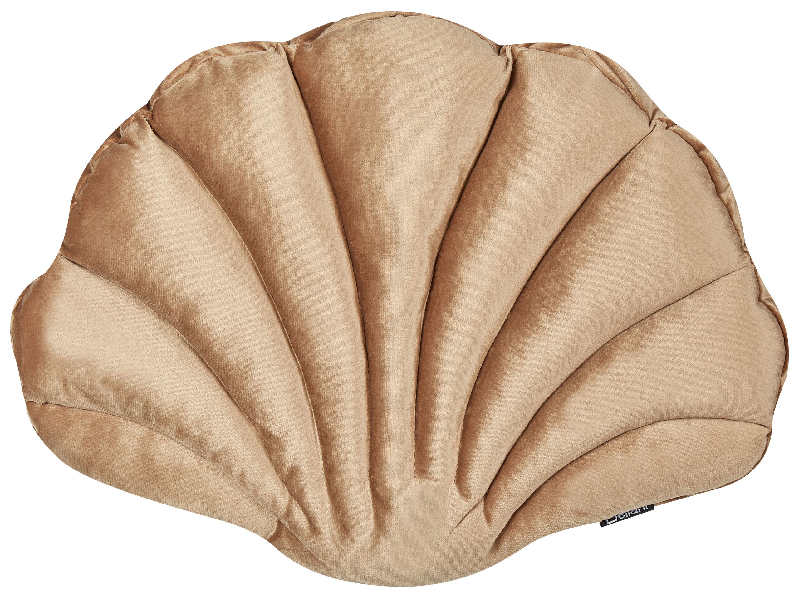 Velvet Seashell Cushion 47x35cm Beige