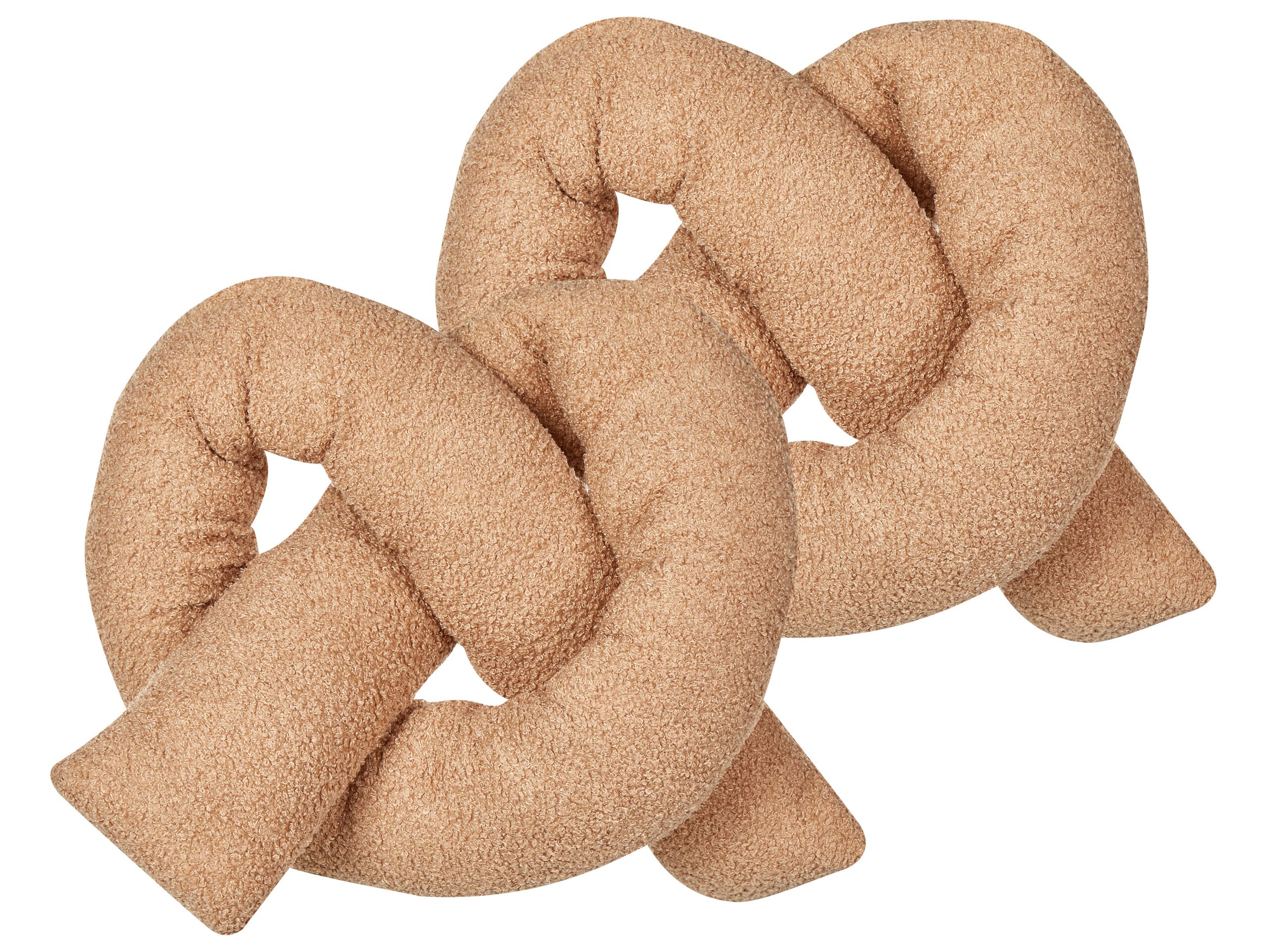 Set of 2 Teddy Cushions 172x14cm Light Brown