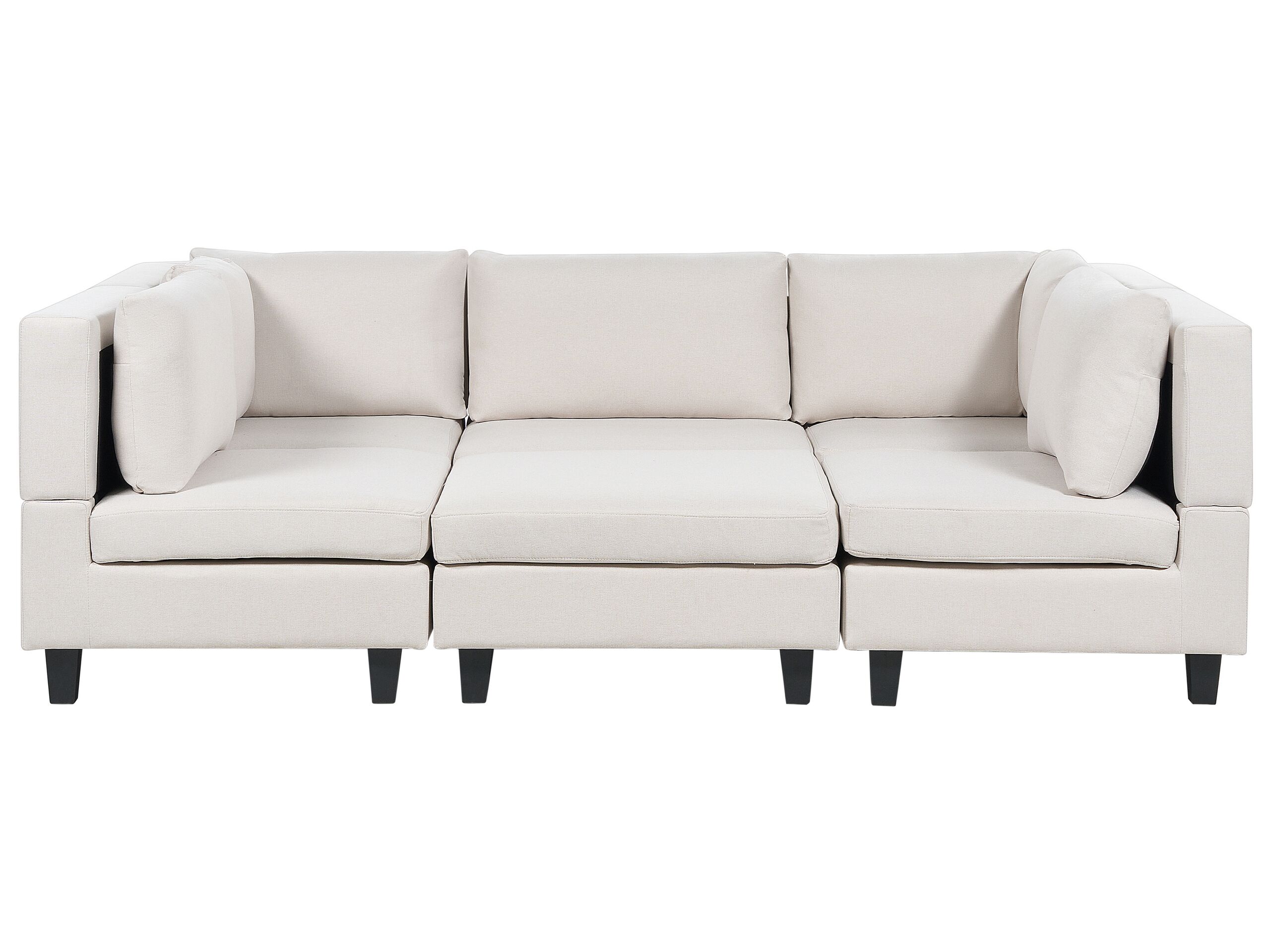 5-Seater Modular Fabric Sofa with Ottoman Light Beige UNSTAD