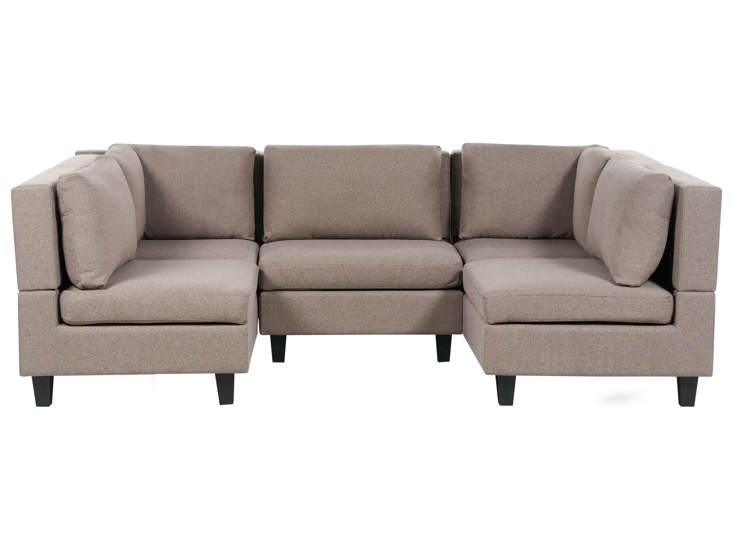 5-Seater Modular Fabric Sofa Brown UNSTAD