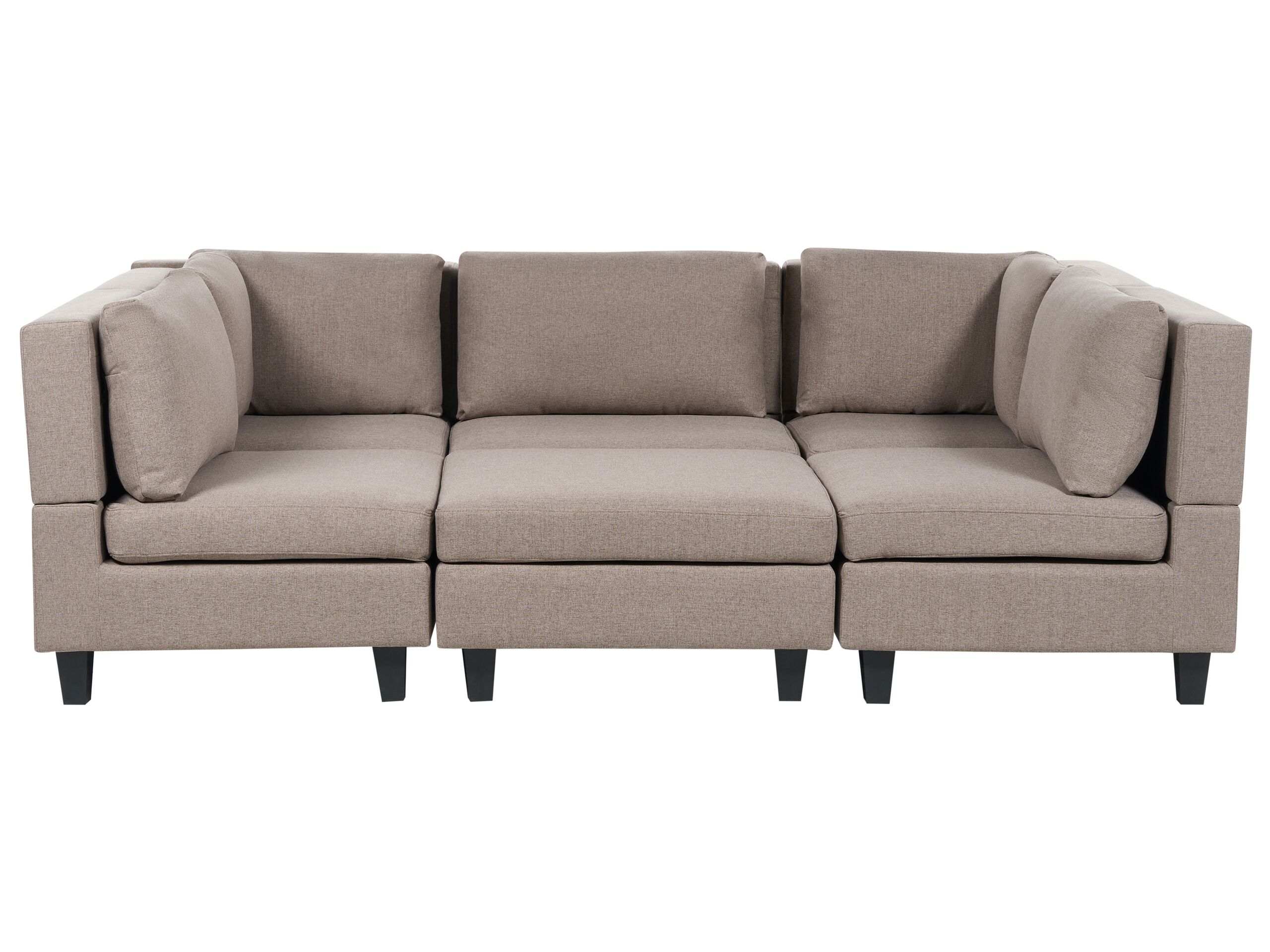5-Seater Modular Fabric Sofa with Ottoman Brown UNSTAD
