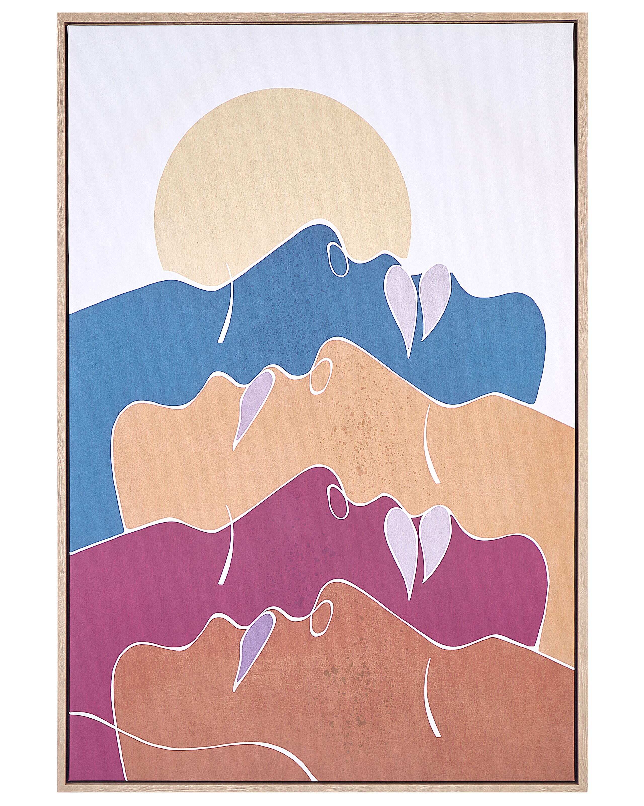 Abstract Framed Canvas Wall Art 63 x 93 cm Multicolour FASANO