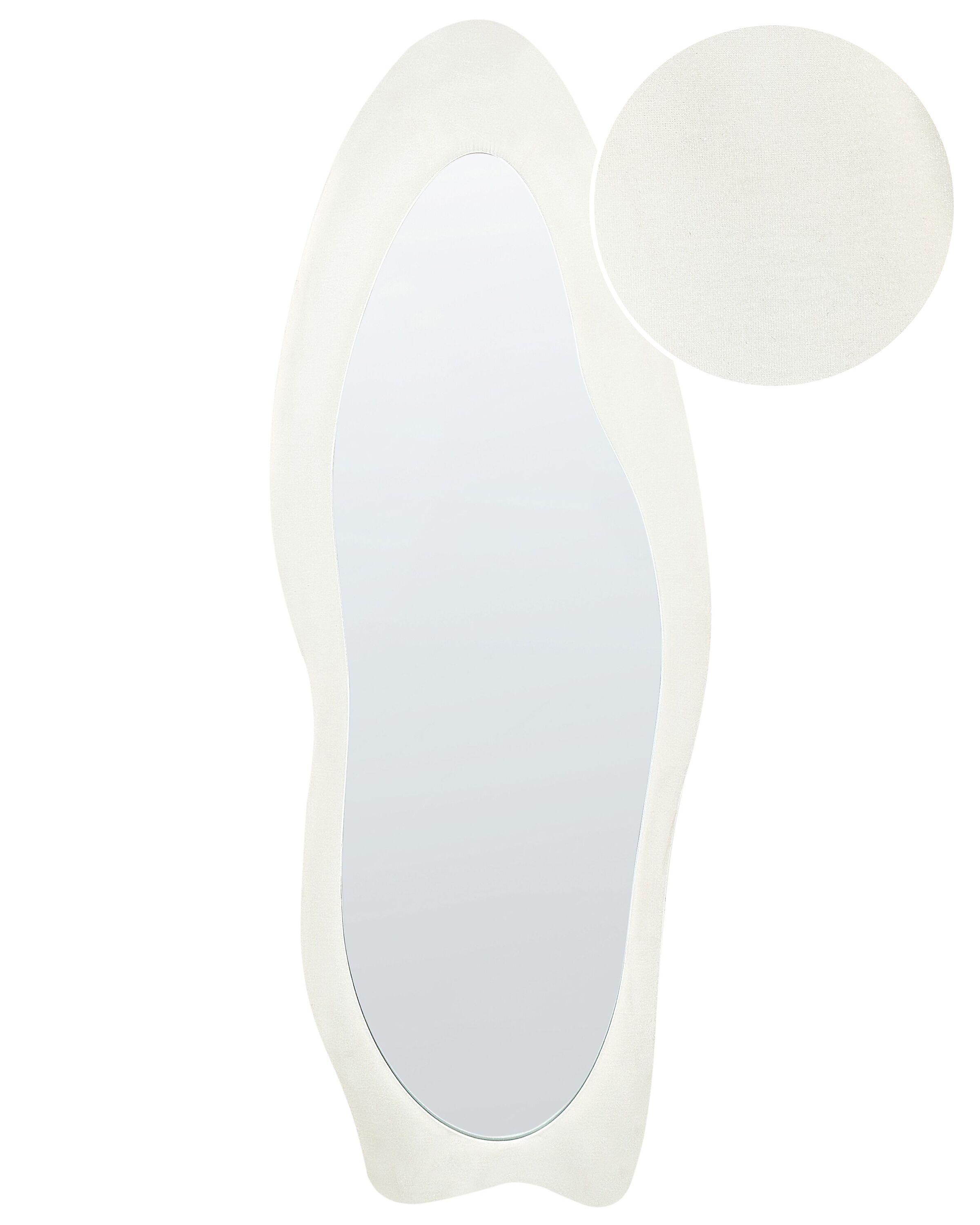 Velvet Wall Mirror 57x160cm White