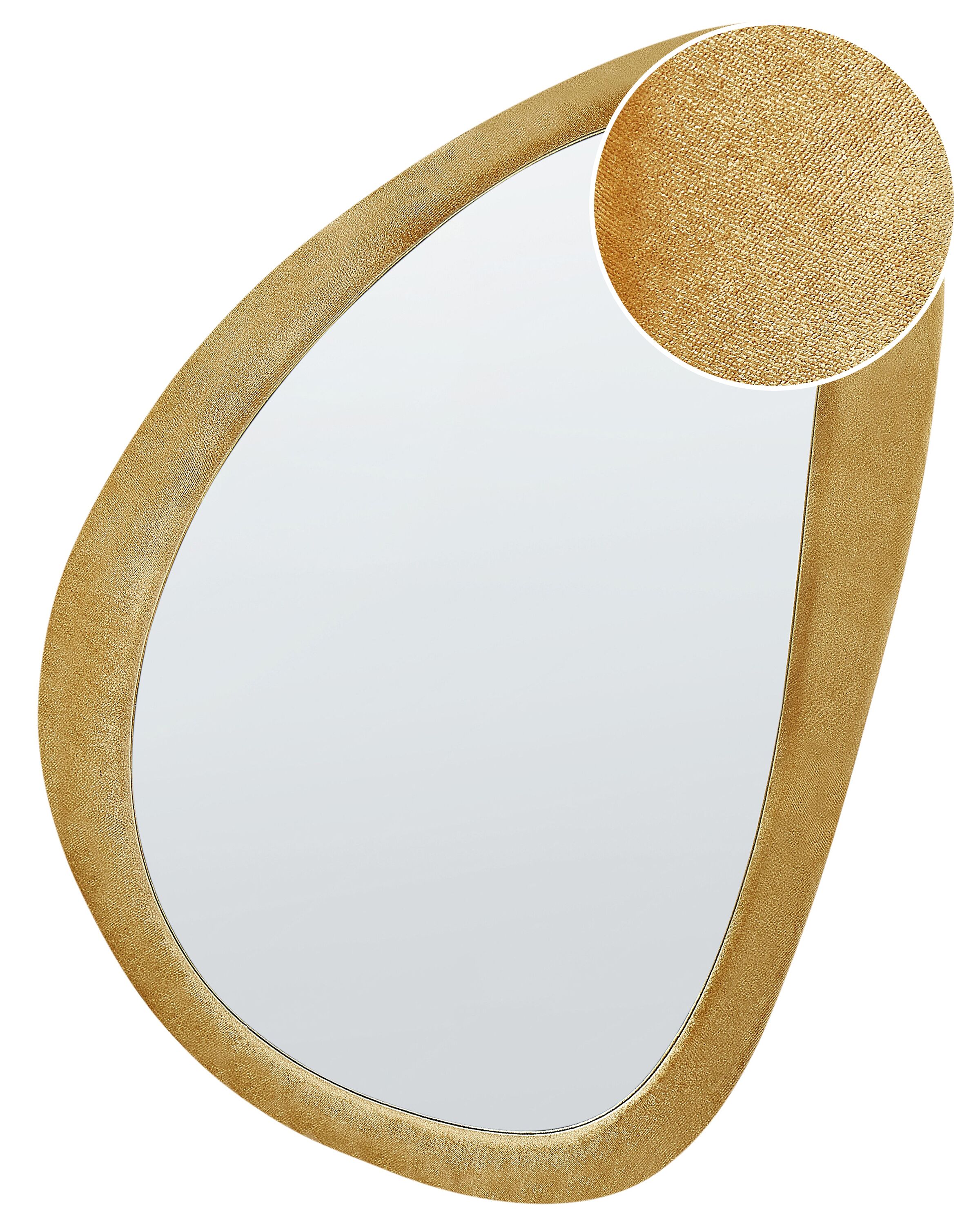 Velvet Wall Mirror 61x91cm Yellow