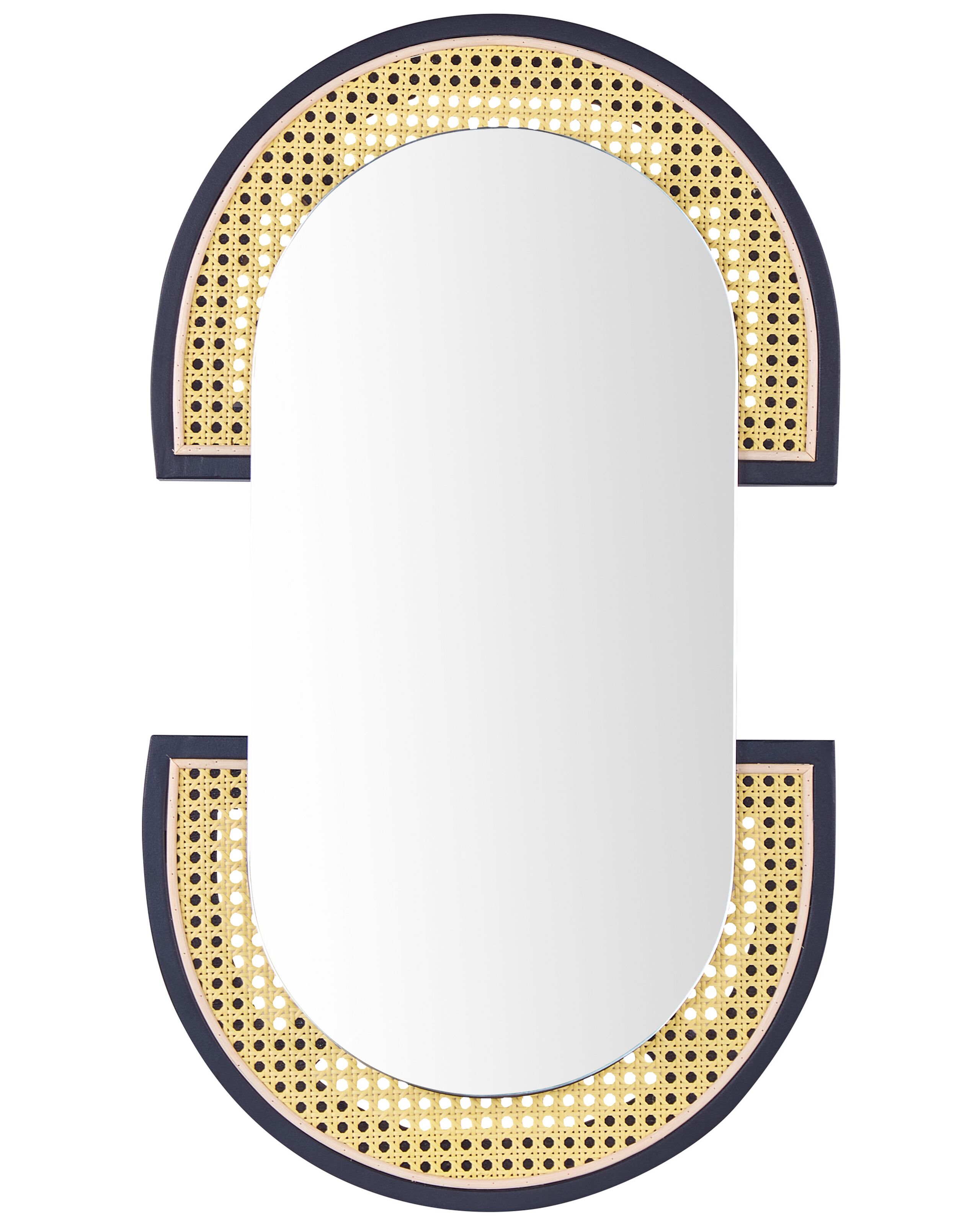 Rattan Wall Mirror 43x75cm Light