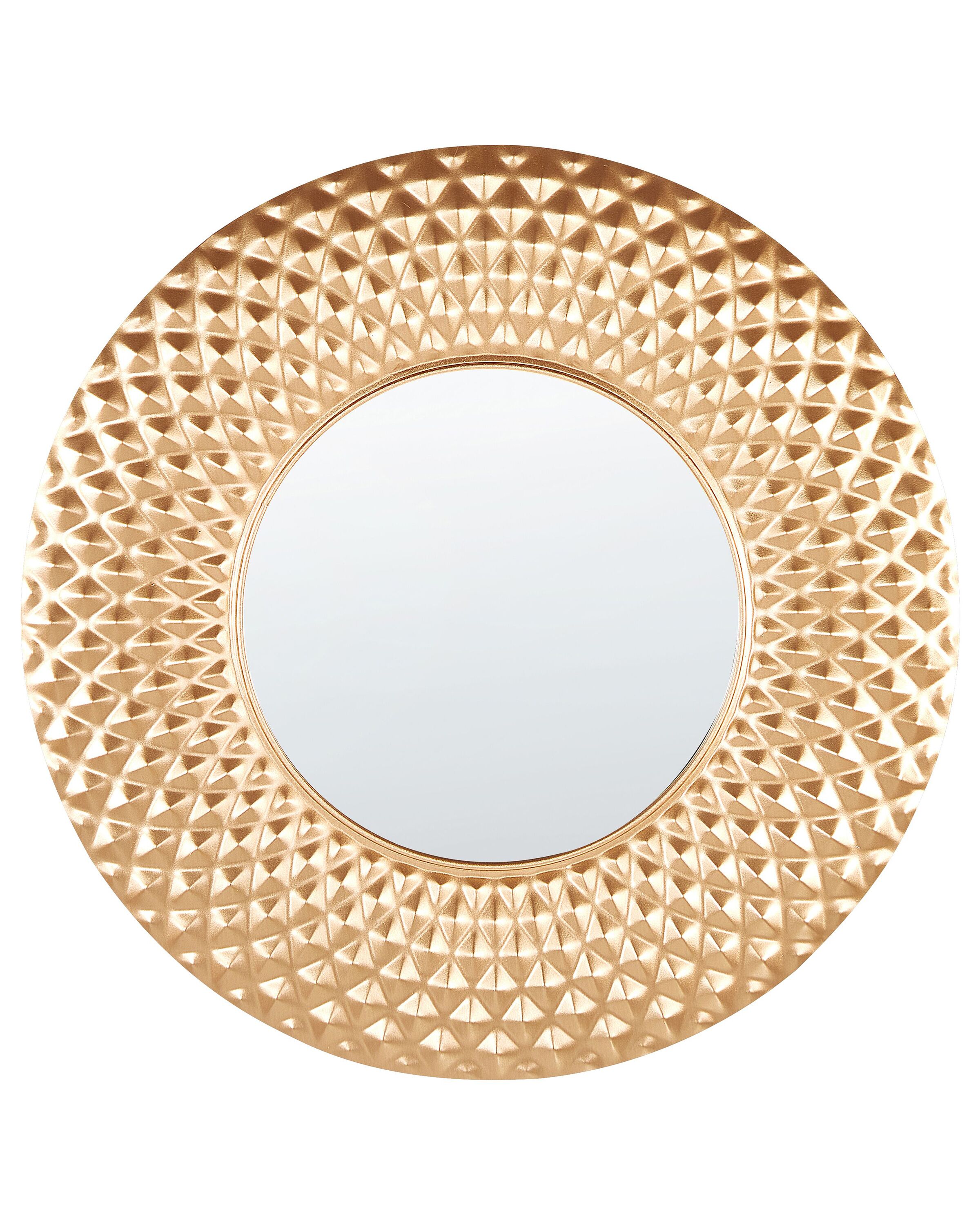 Round Metal Wall Mirror 60cm Gold