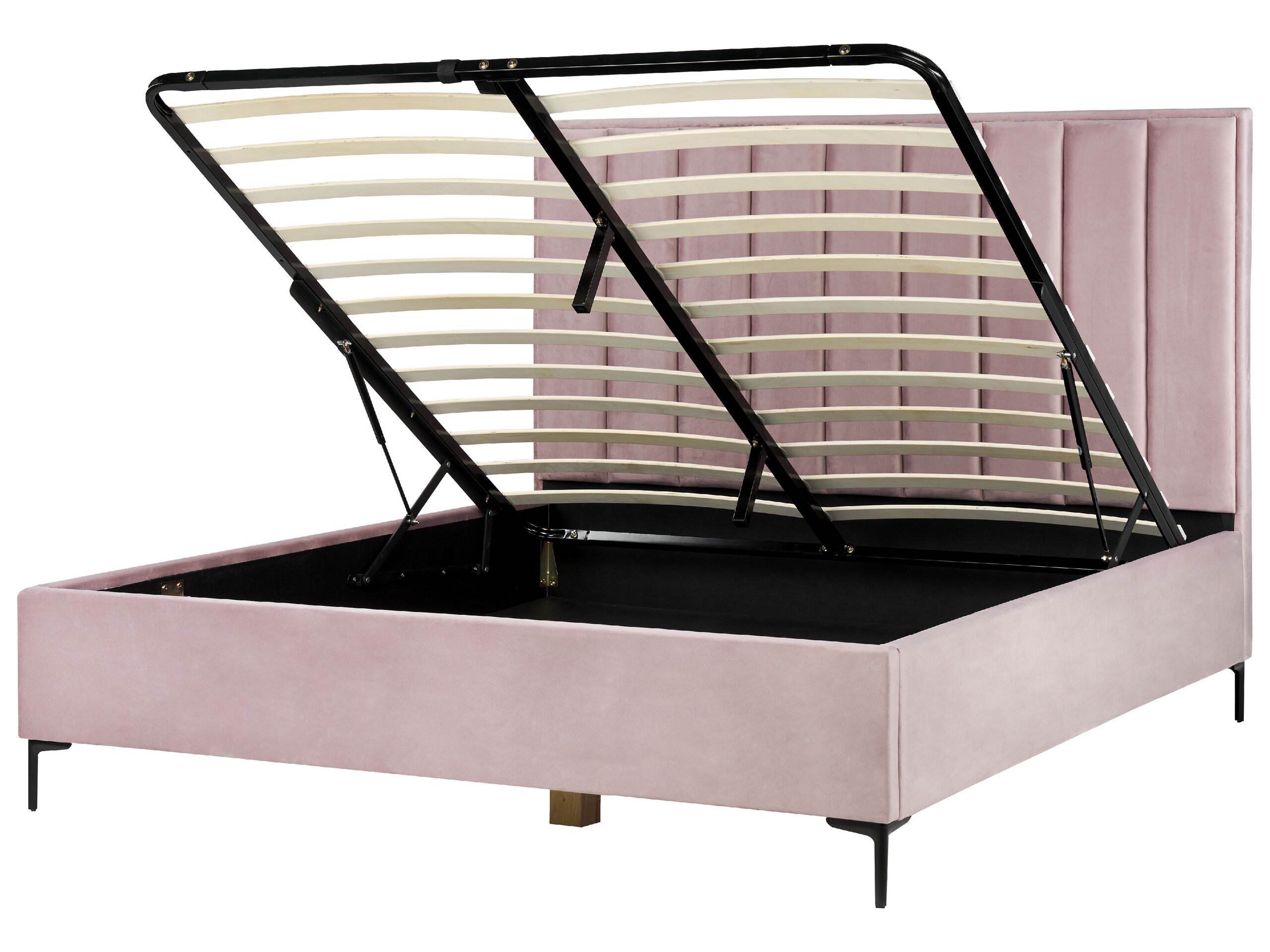 Velvet EU Super King Size Ottoman Bed Pink SEZANNE