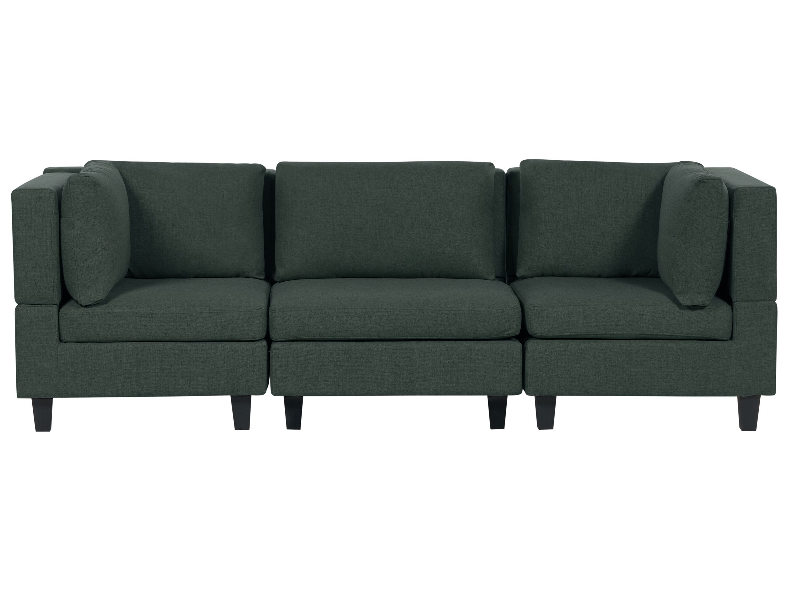 3-Seater Modular Fabric Sofa Dark Green UNSTAD
