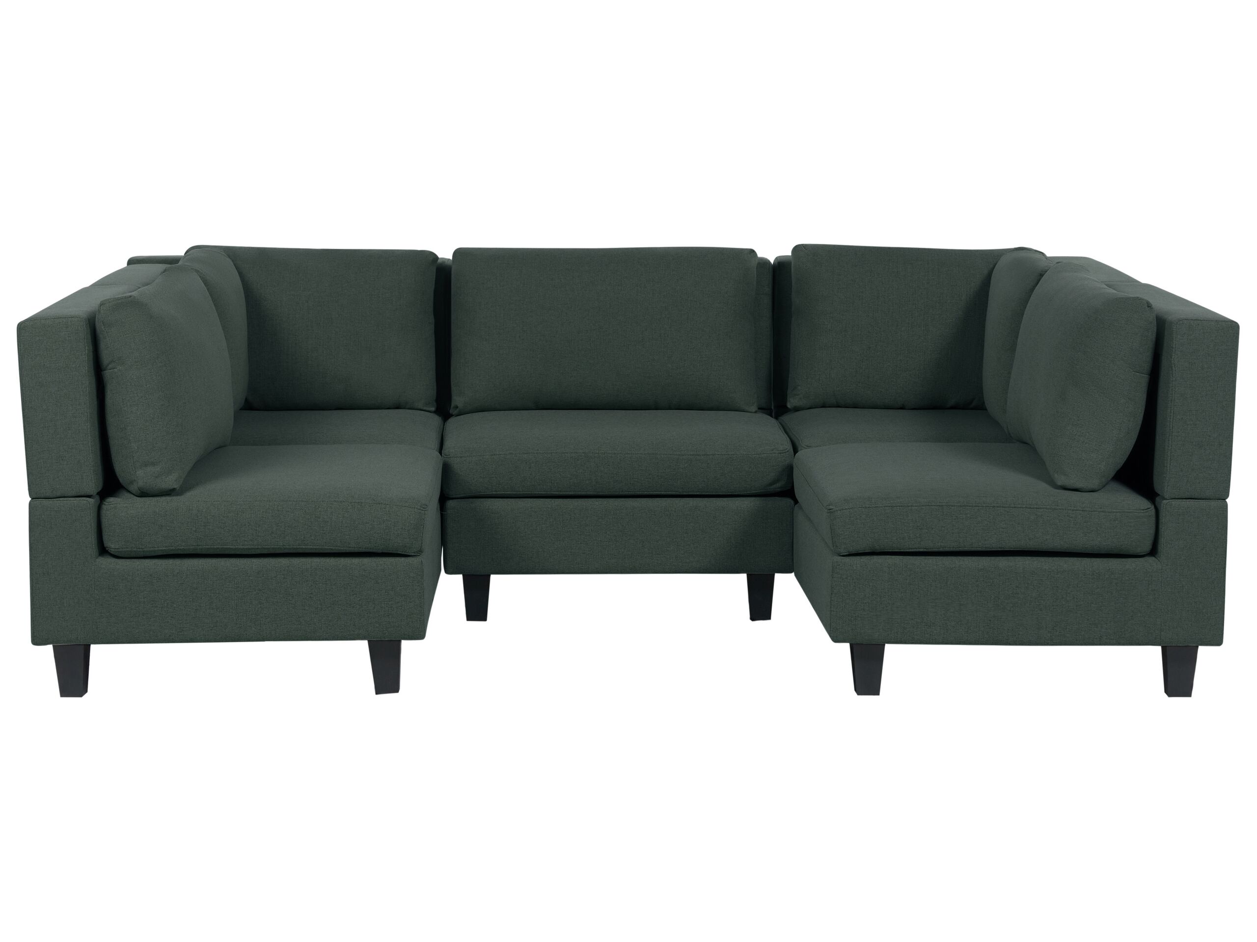 5-Seater Modular Fabric Sofa Dark Green UNSTAD