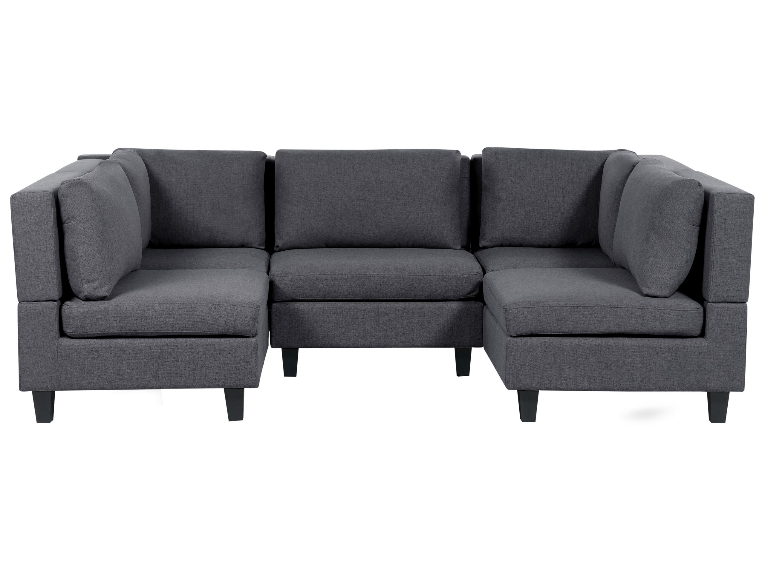 5-Seater Modular Fabric Sofa Dark Grey UNSTAD