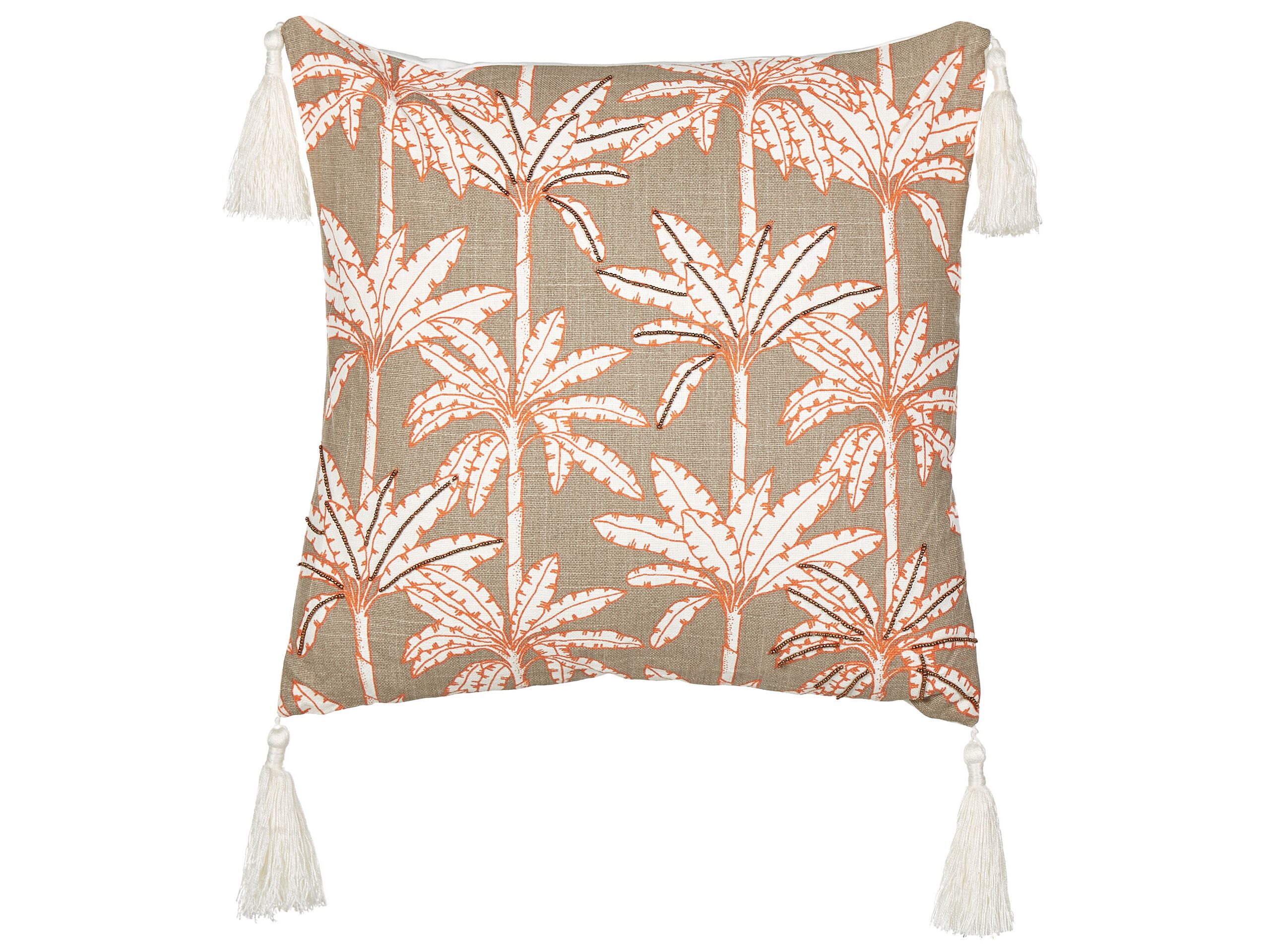 Cotton Cushion Palm Tree Motif 45x45cm Multicolour