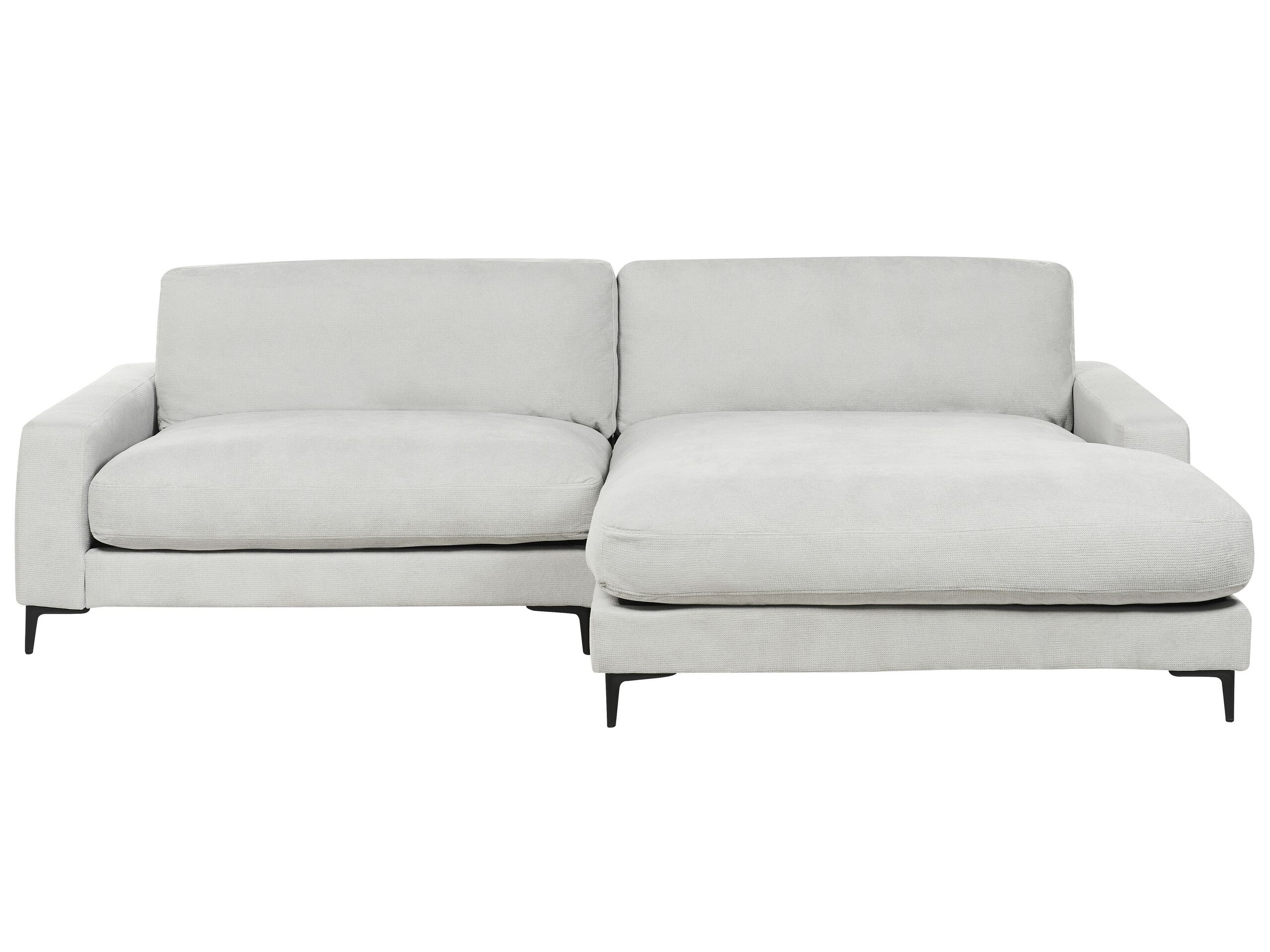 Left Hand Fabric Corner Sofa Light Grey MALOY