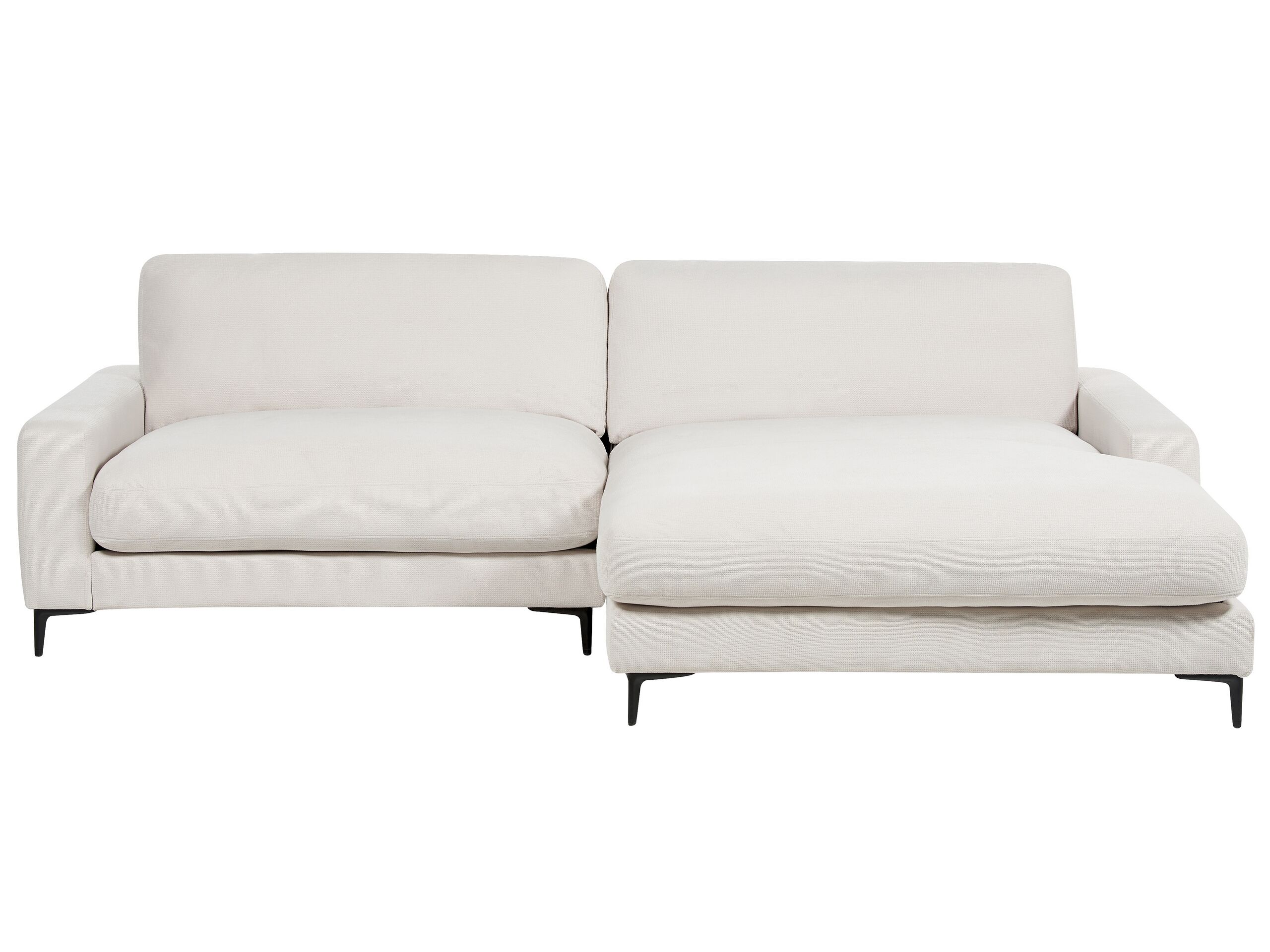 Left Hand Fabric Corner Sofa Off-White MALOY