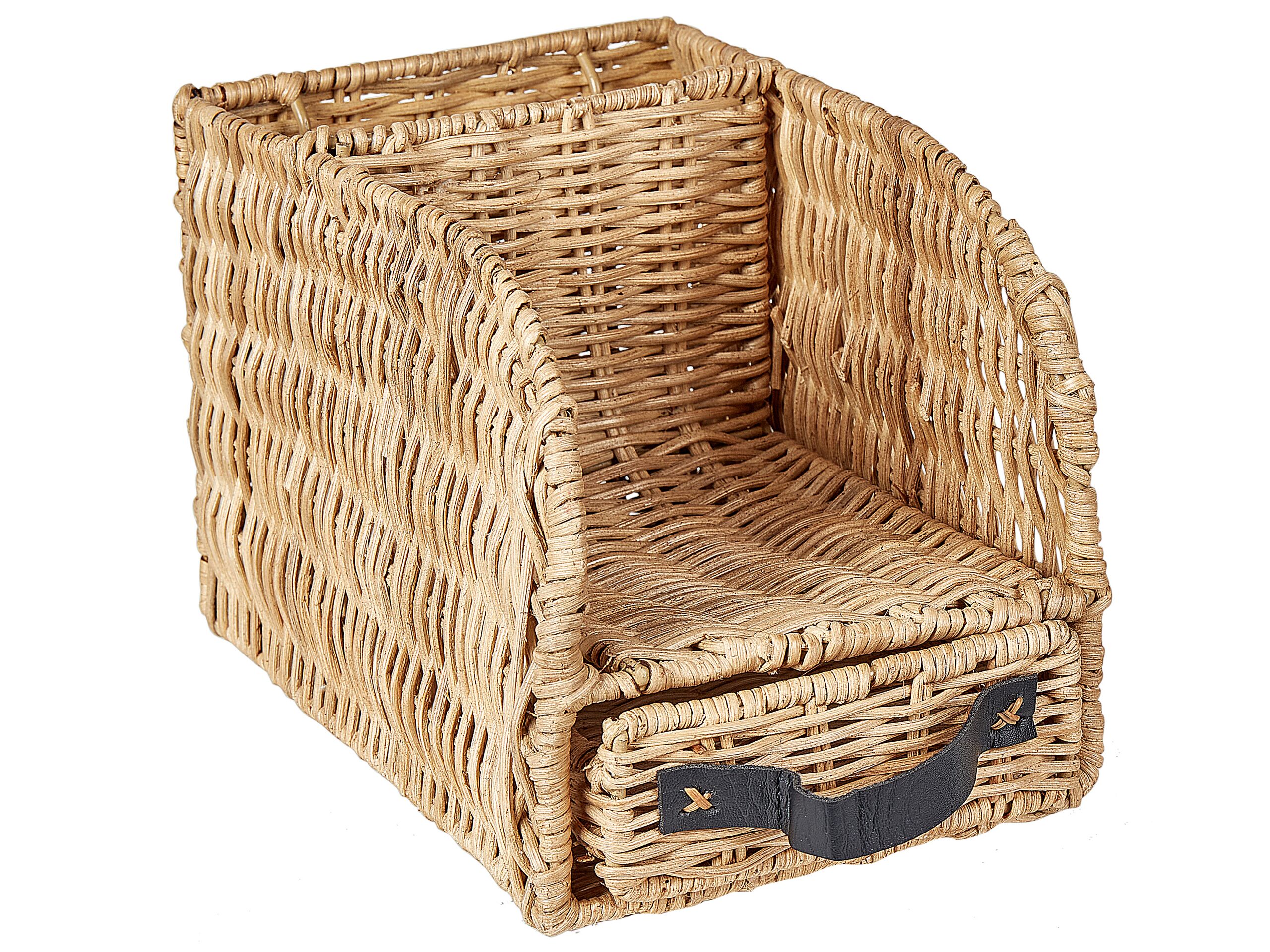 Rattan 1 Drawer Paper Organizer Light