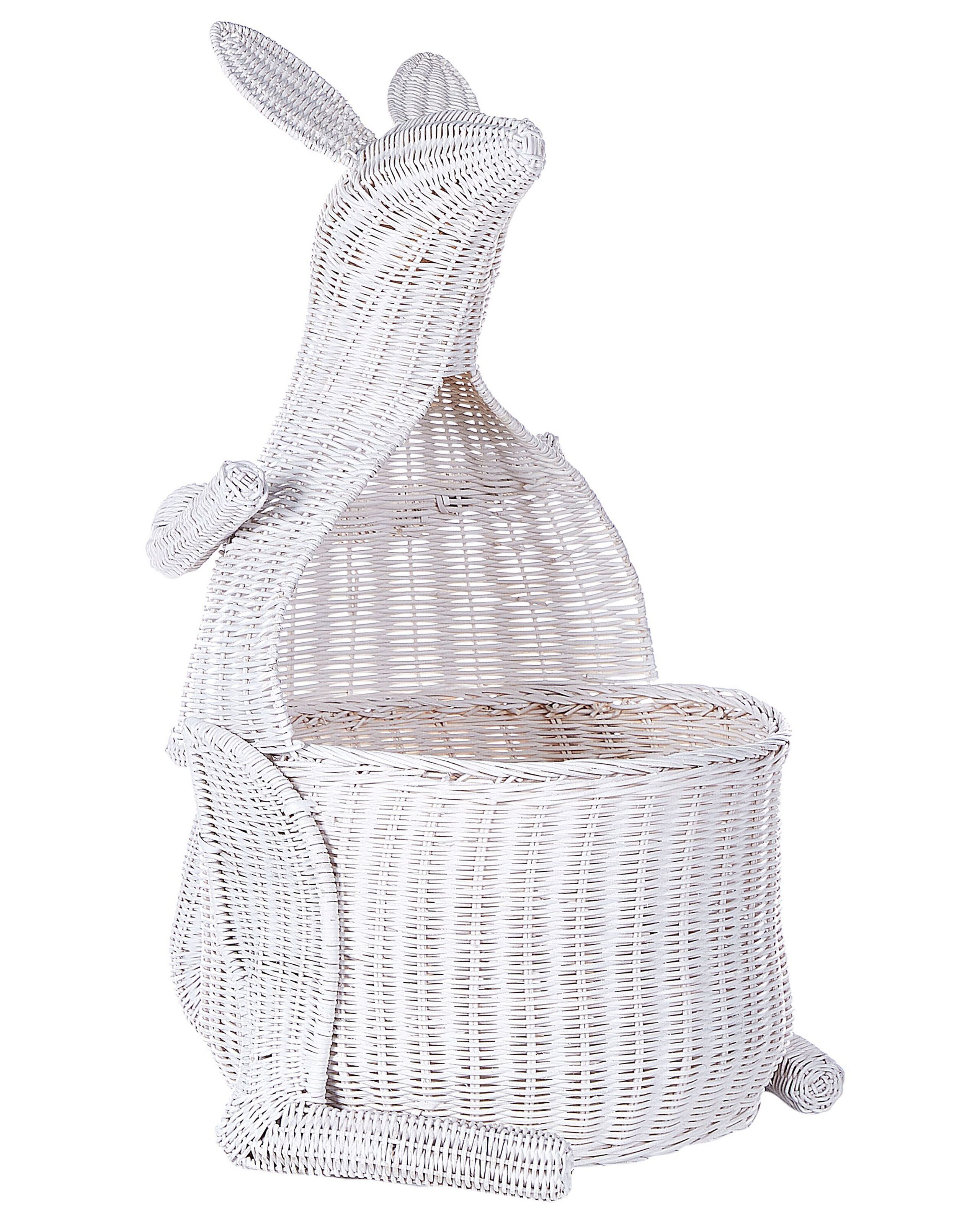 Rattan Kangaroo Basket White