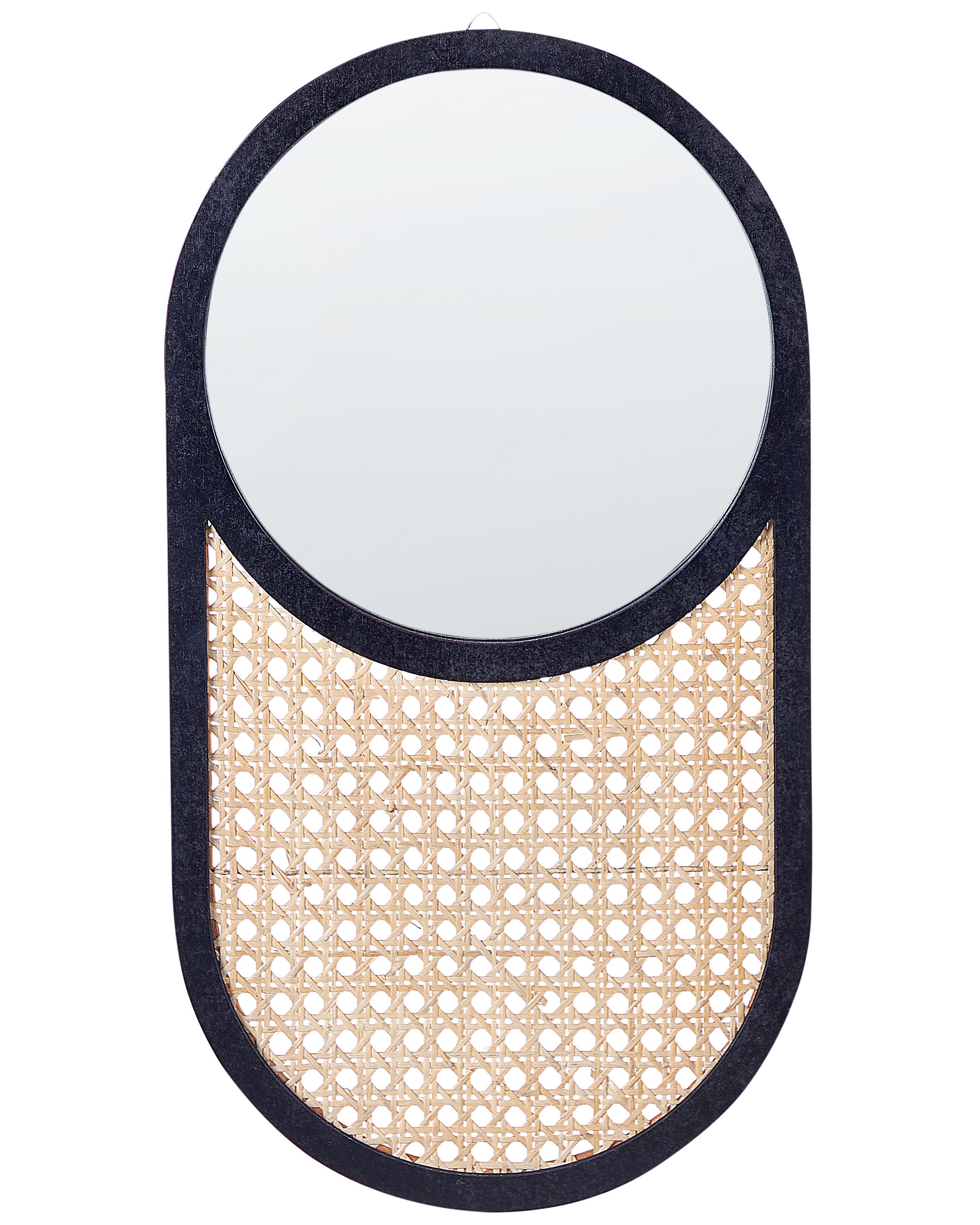 Rattan Wall Mirror 30x56cm Light