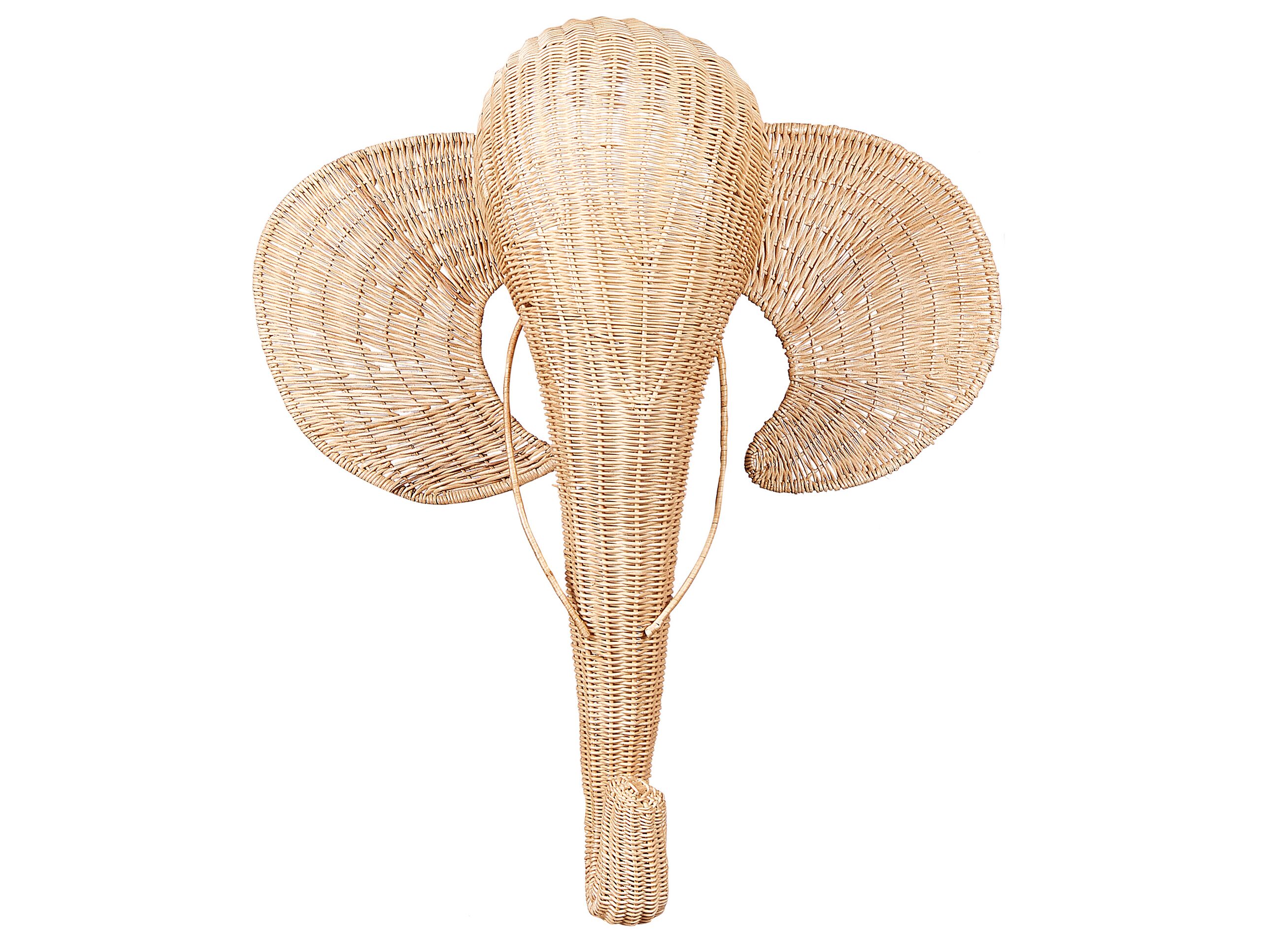 Rattan Animal Head Wall DÃ cor Elephant Light GRUNEY