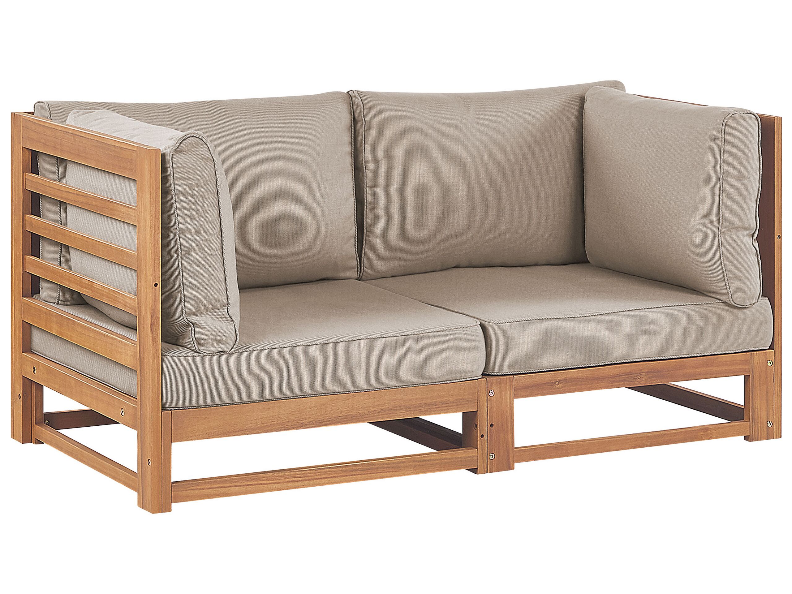 2 Seater Certified Acacia Wood Garden Sofa Light TRANI