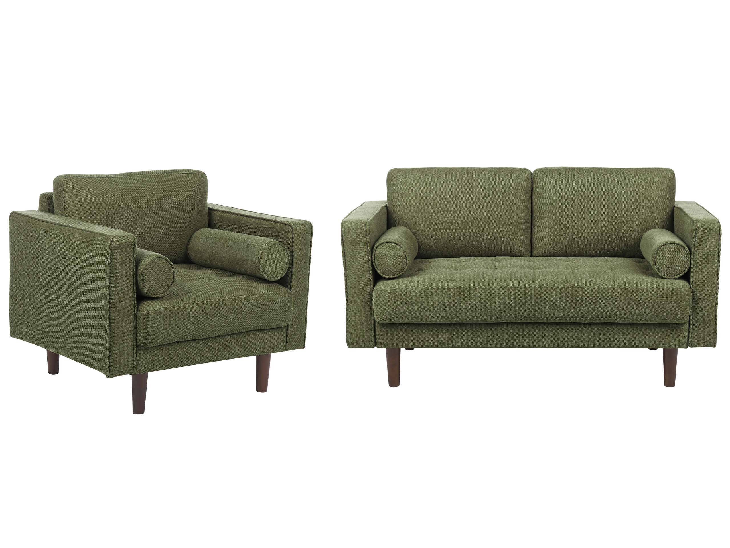 3 Seater Fabric Living Room Set Green NURMO