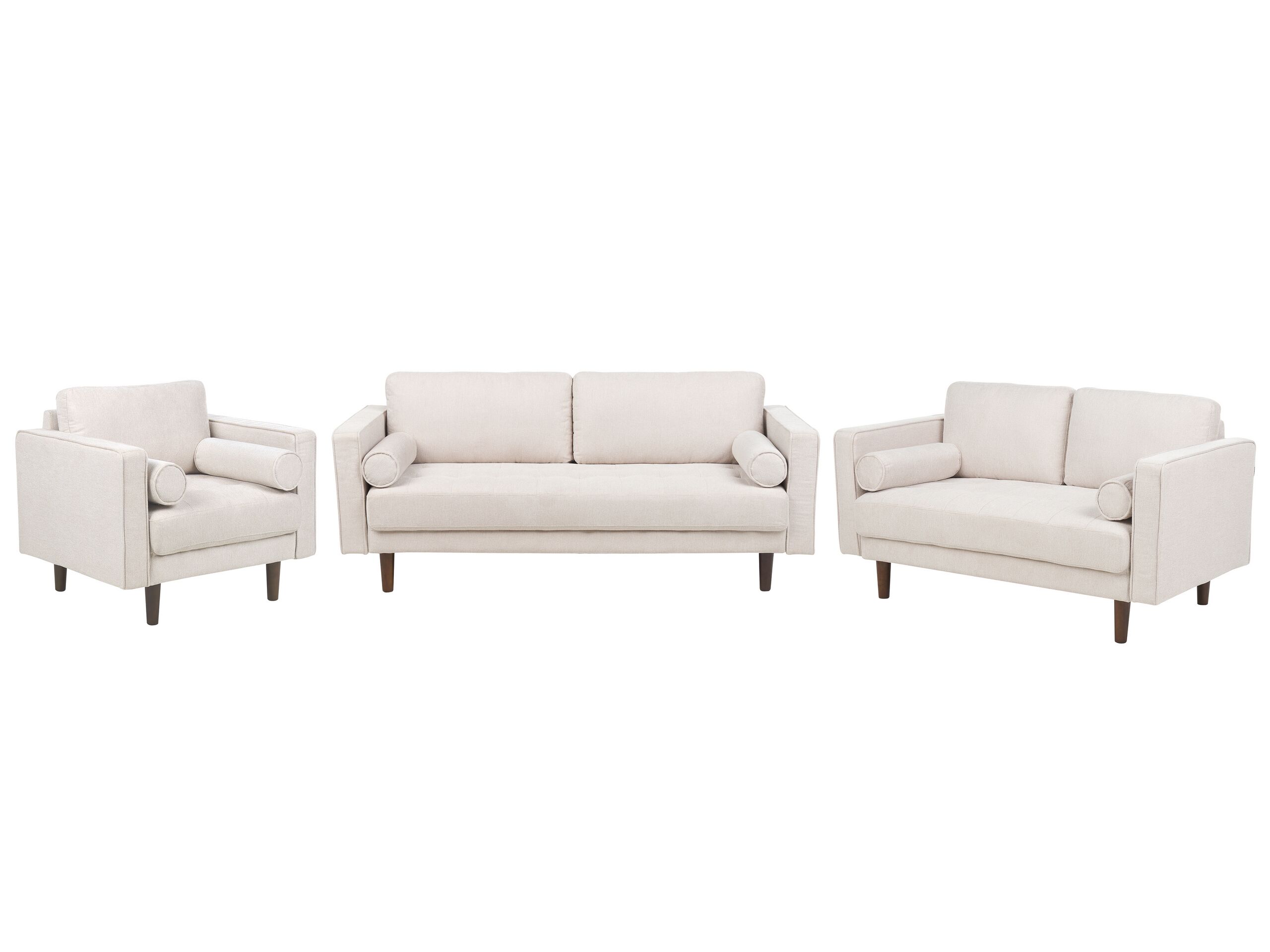 6 Seater Fabric Living Room Set Beige NURMO